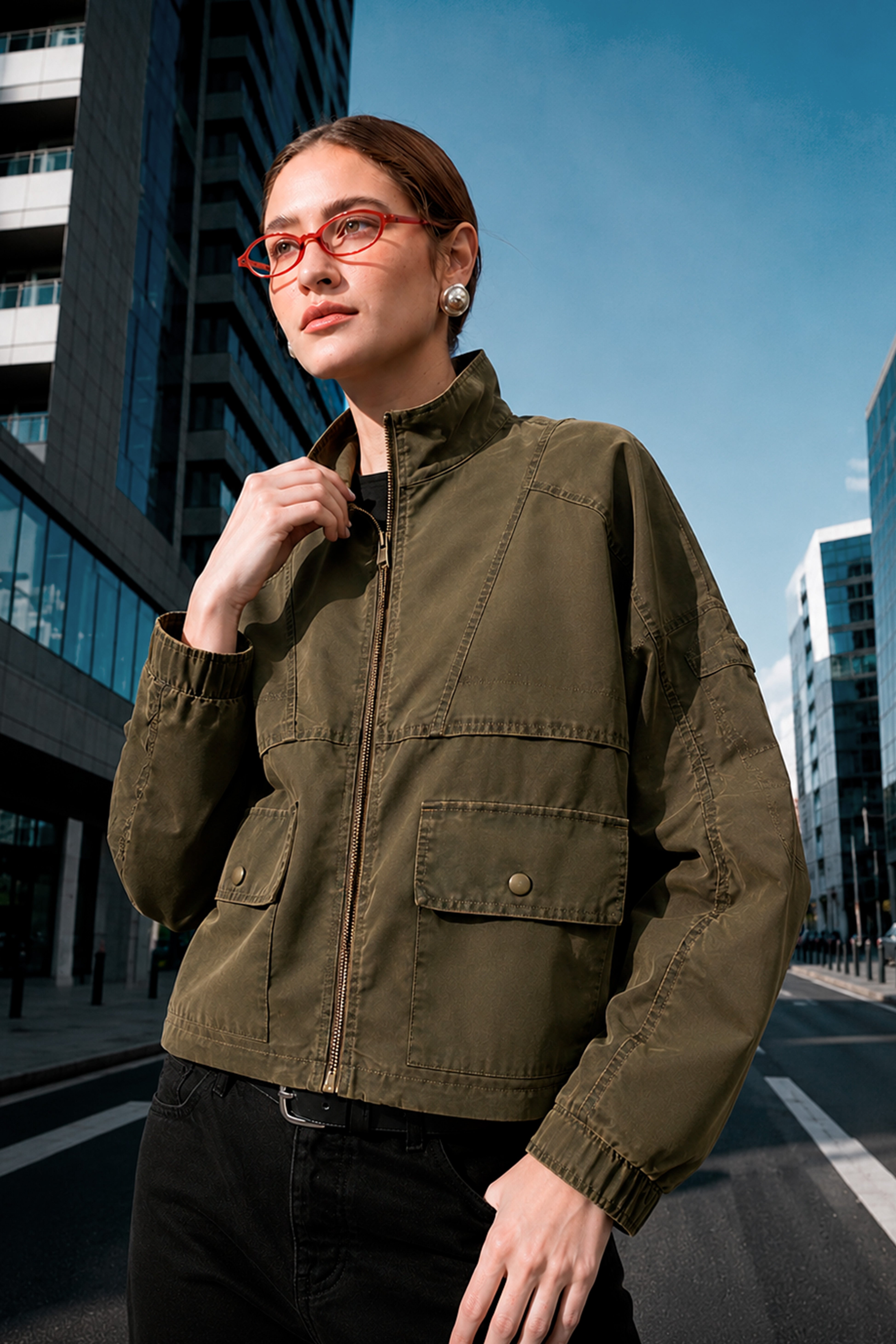 Cazadora Oversize Cargo - Verde