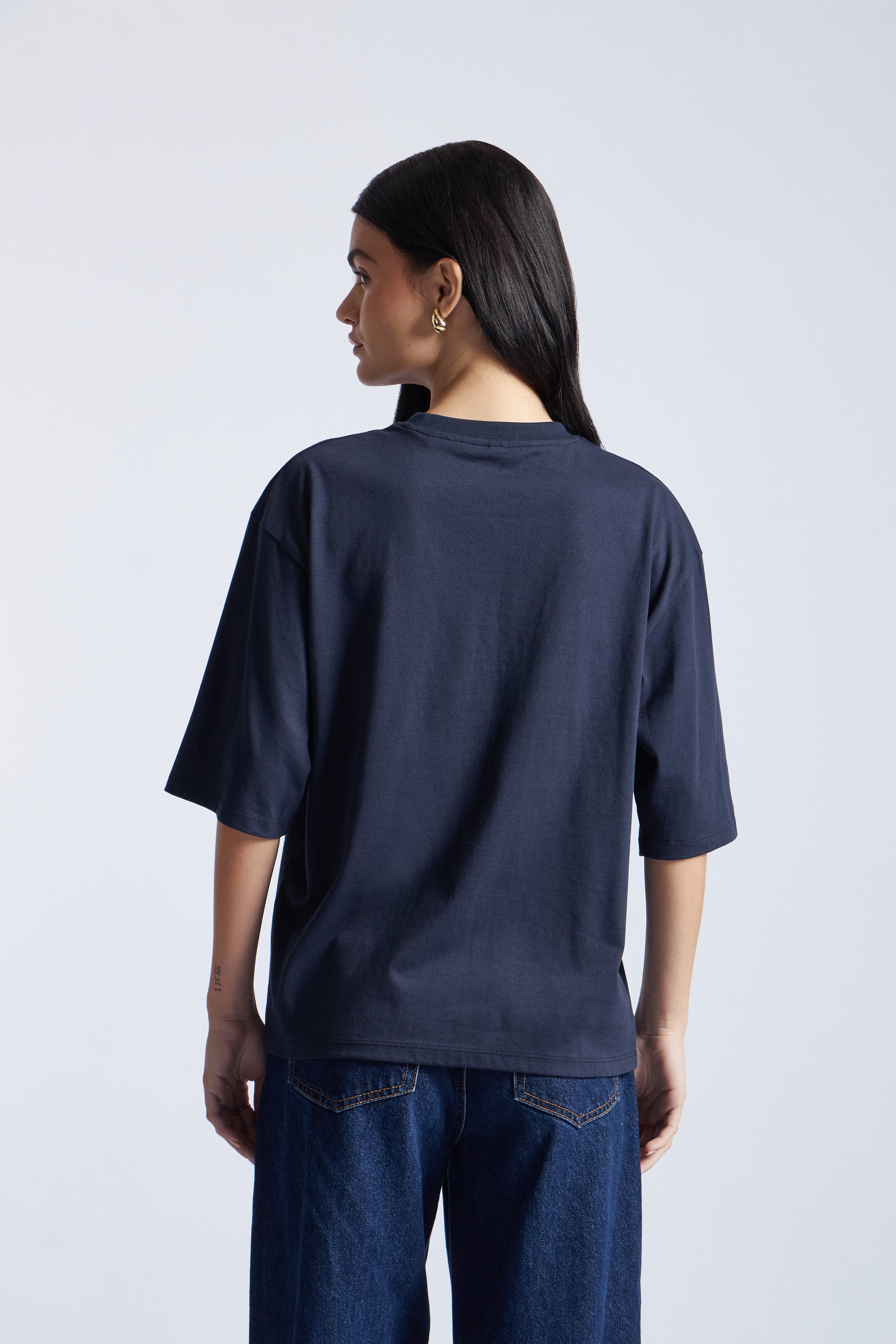 Polo Oversize Tee - Azul