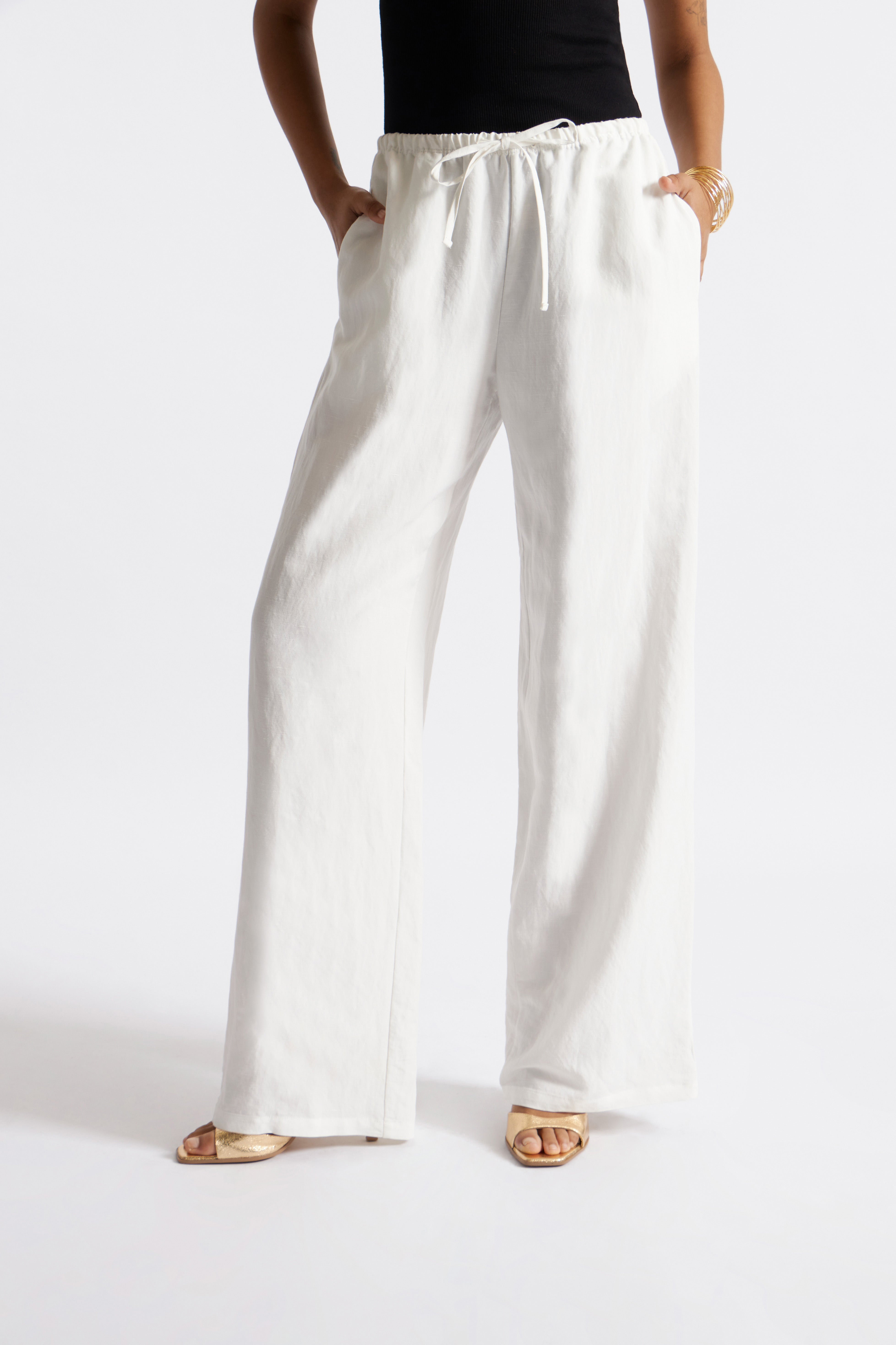Pantalón Comfy Lino - Perla