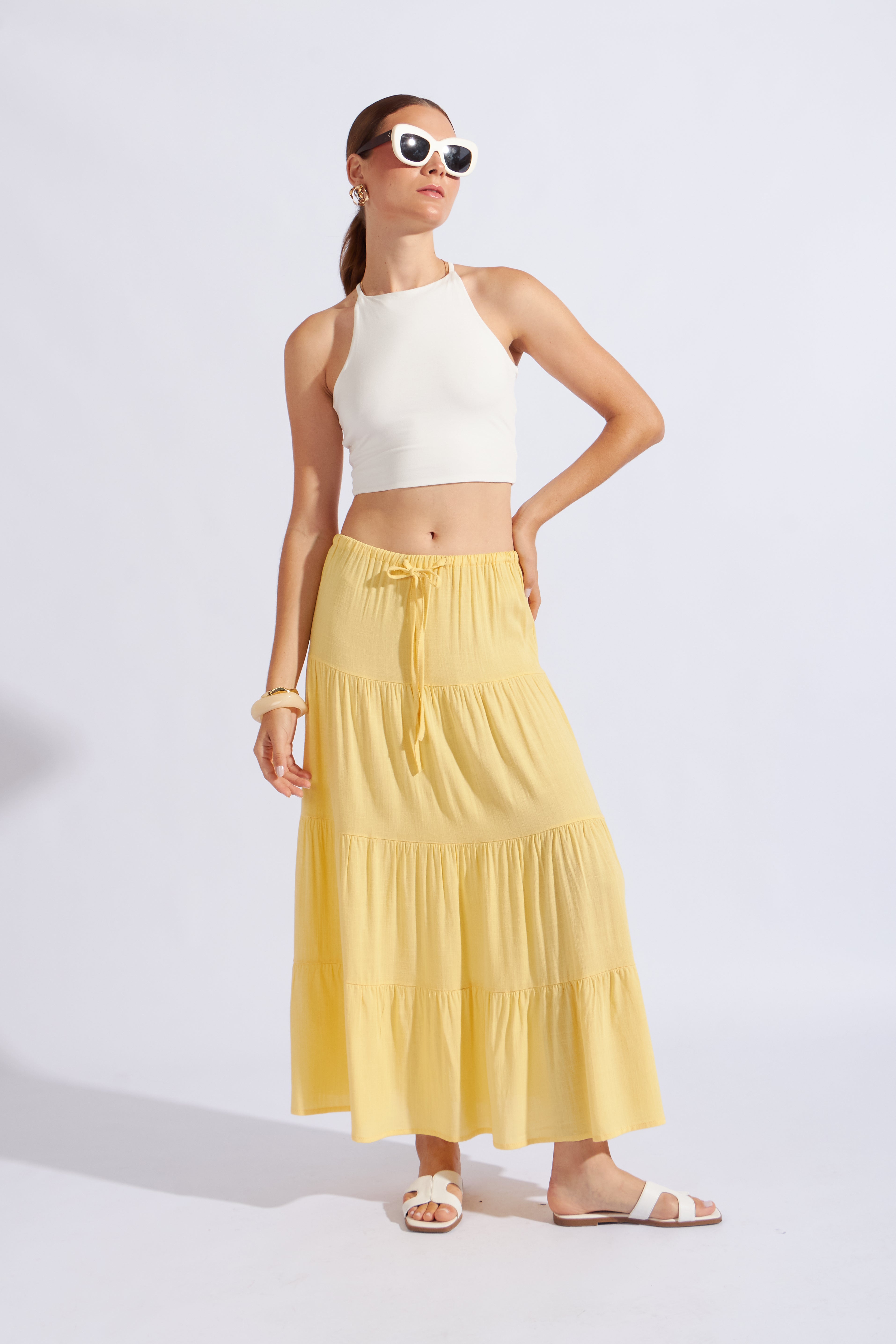 Falda Larga 3 Tiempos - Amarillo