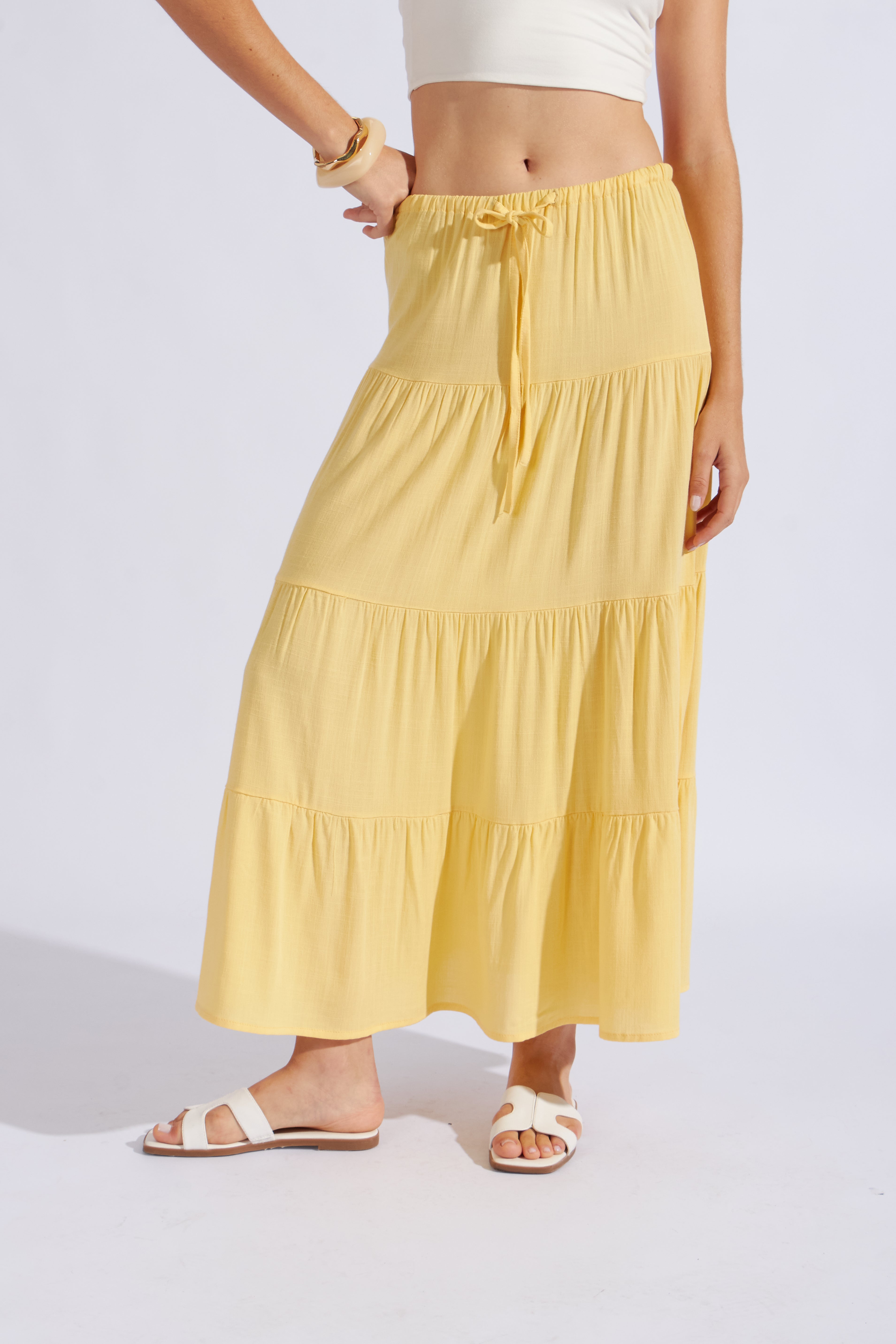 Falda Larga 3 Tiempos - Amarillo