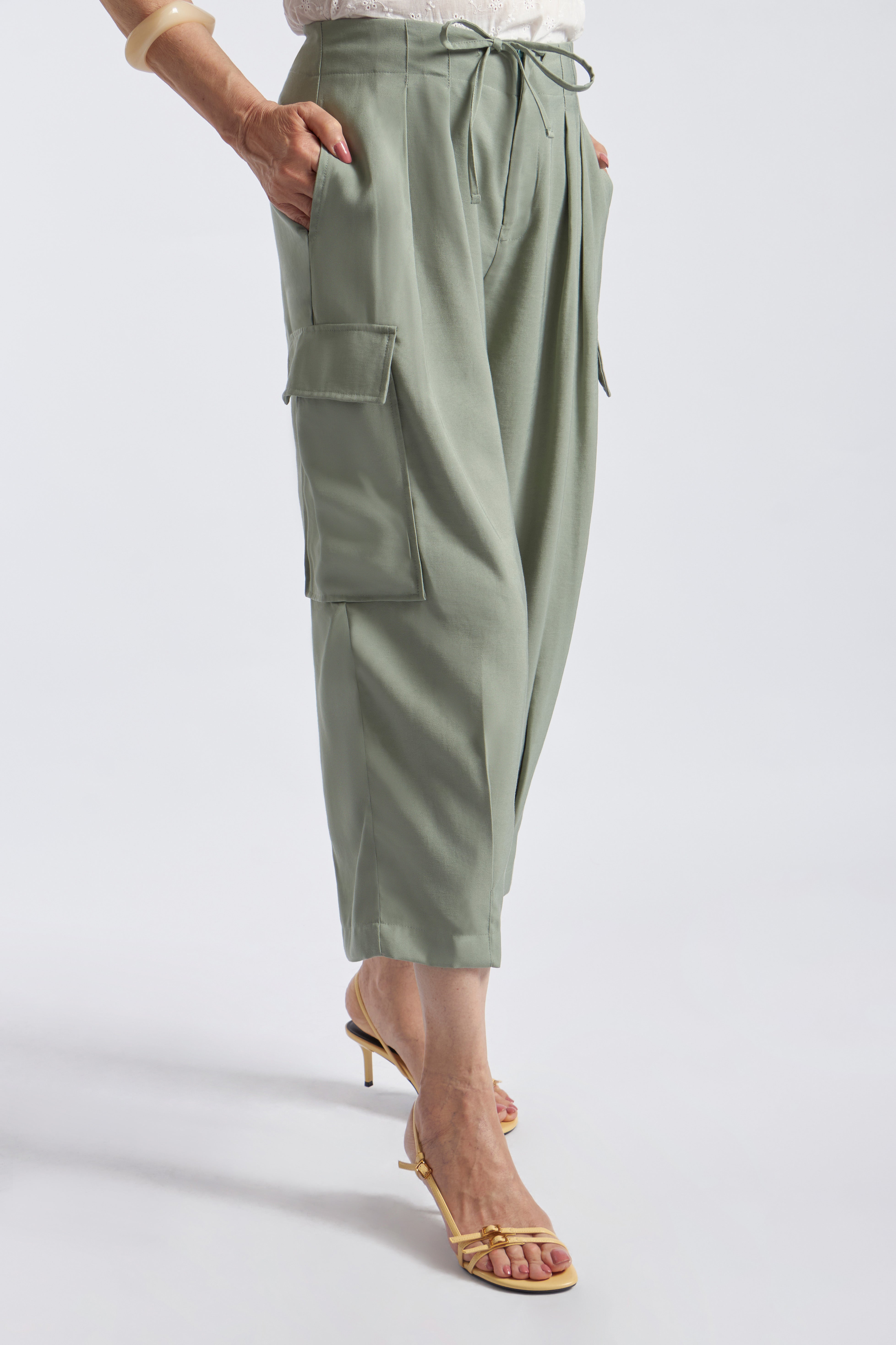 Pantalón Cargo Twill - Verde Hoja