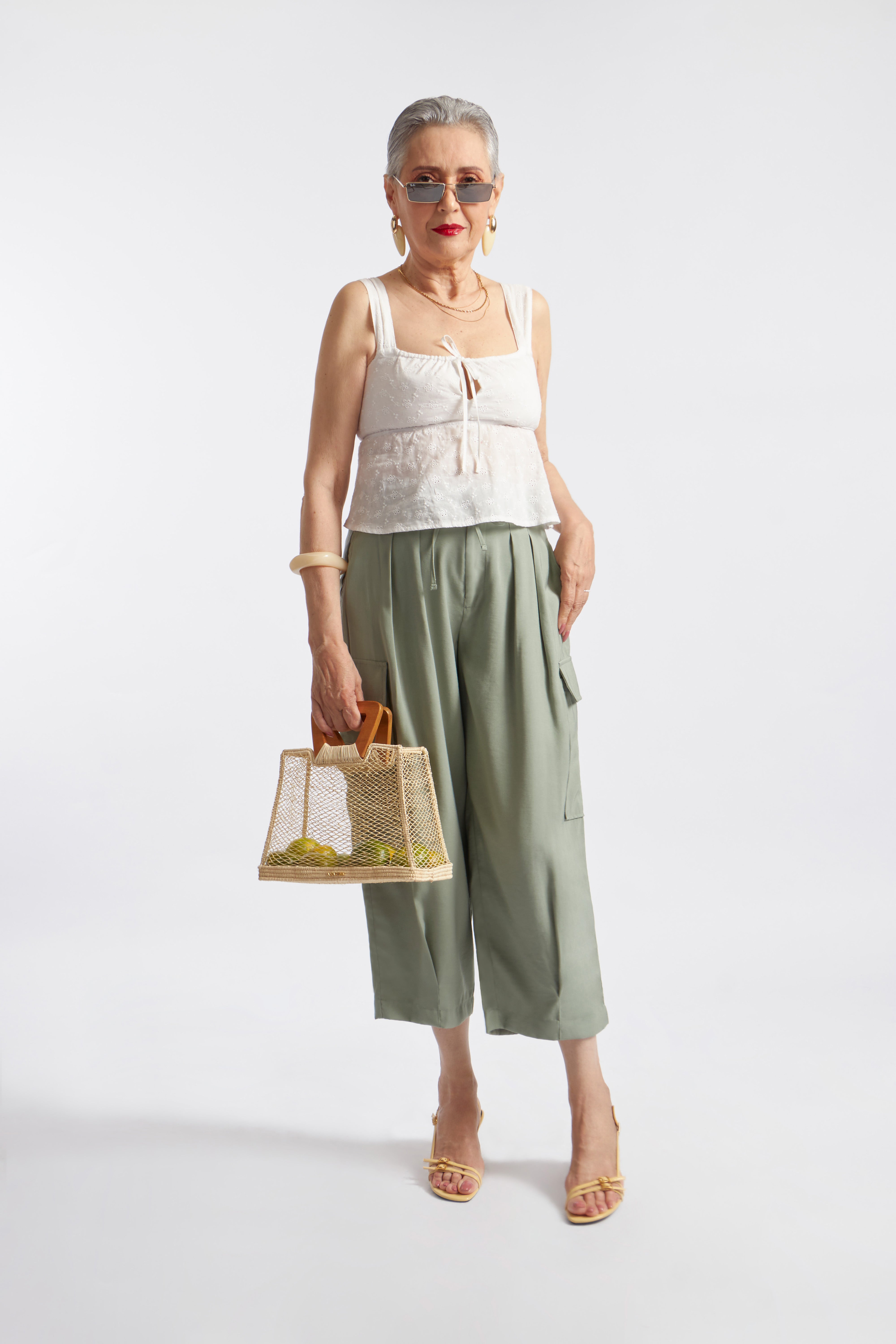 Pantalón Cargo Twill - Verde Hoja