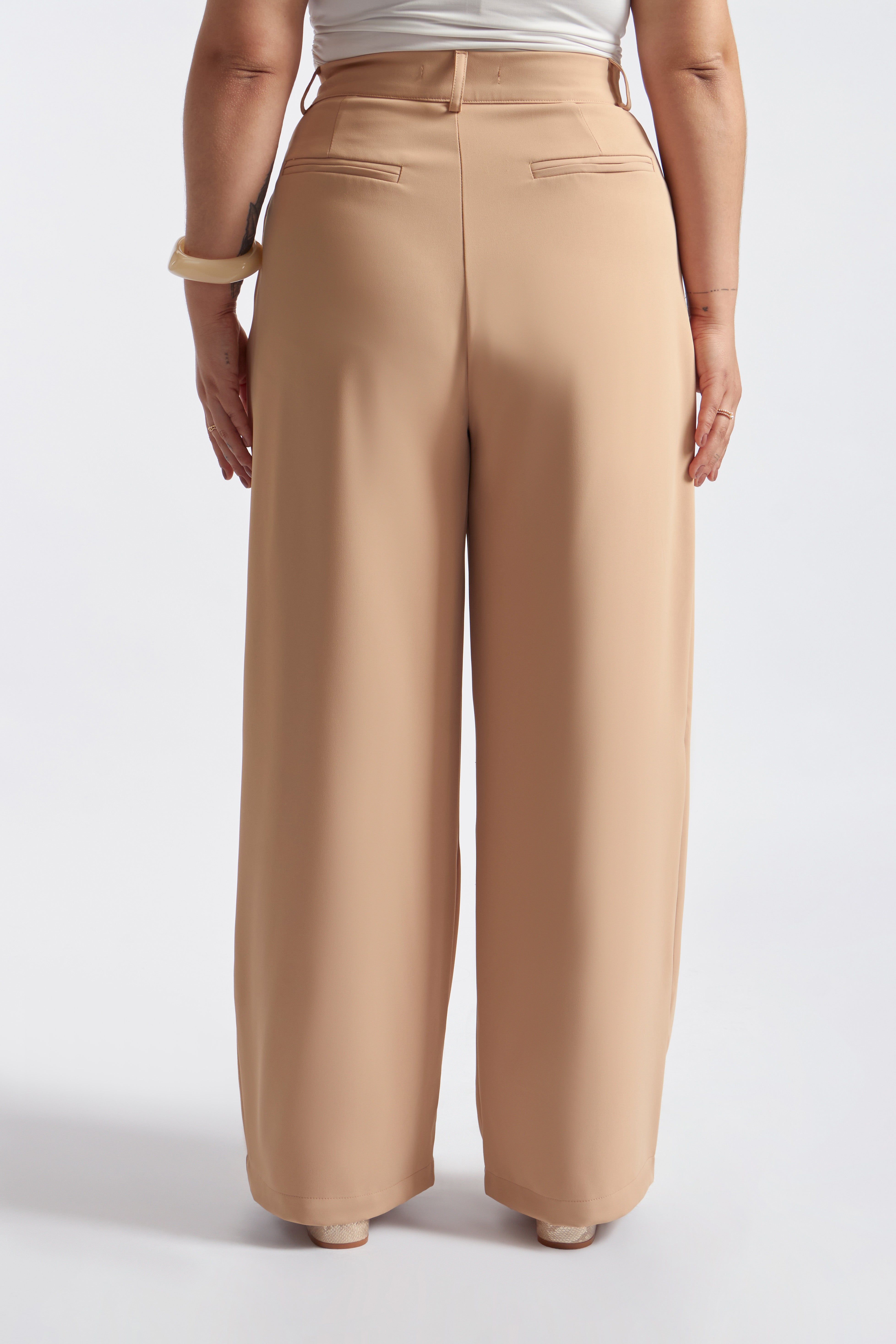 Pantalón Recto Sastre - Beige