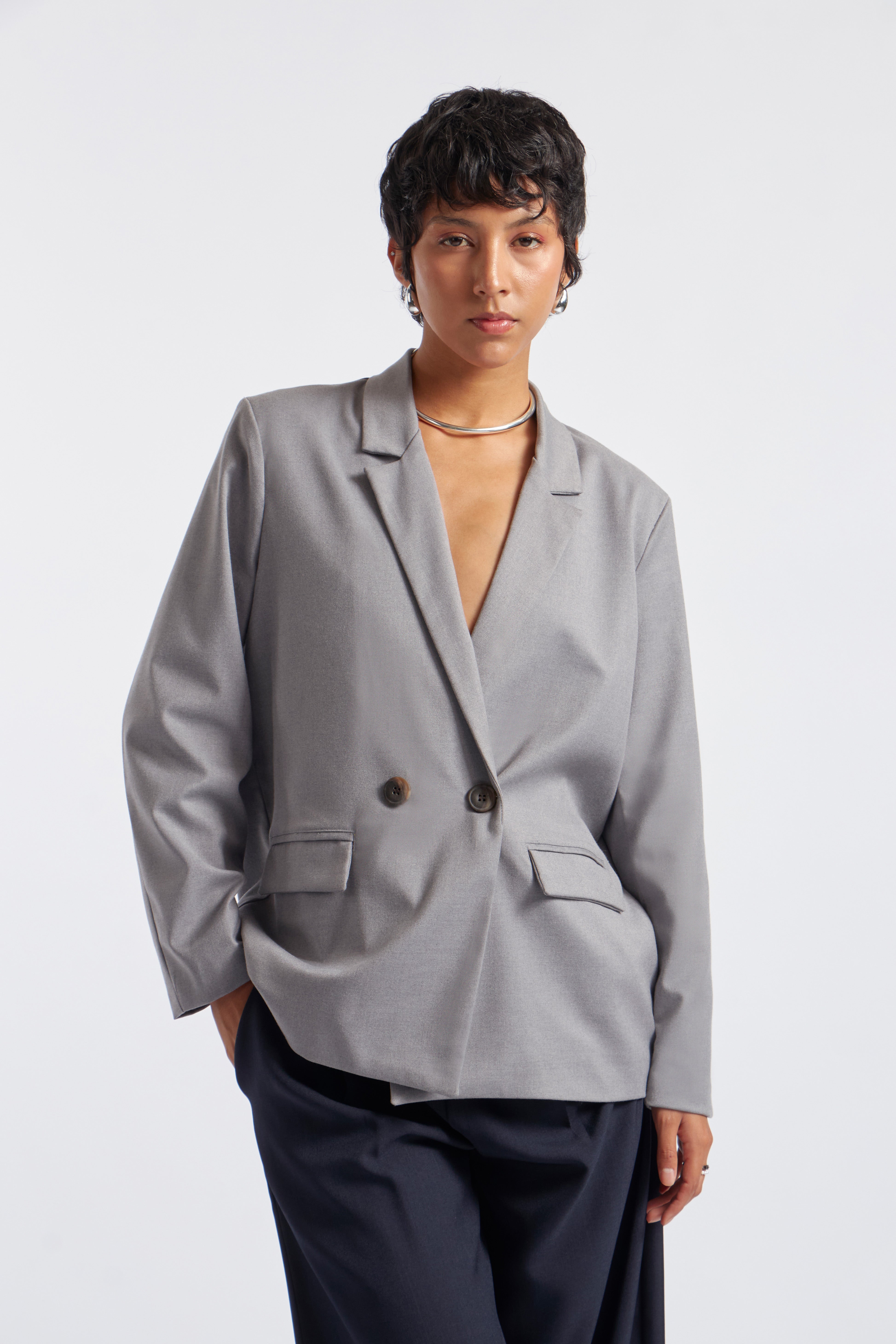 Blazer Fit Regular - Gris