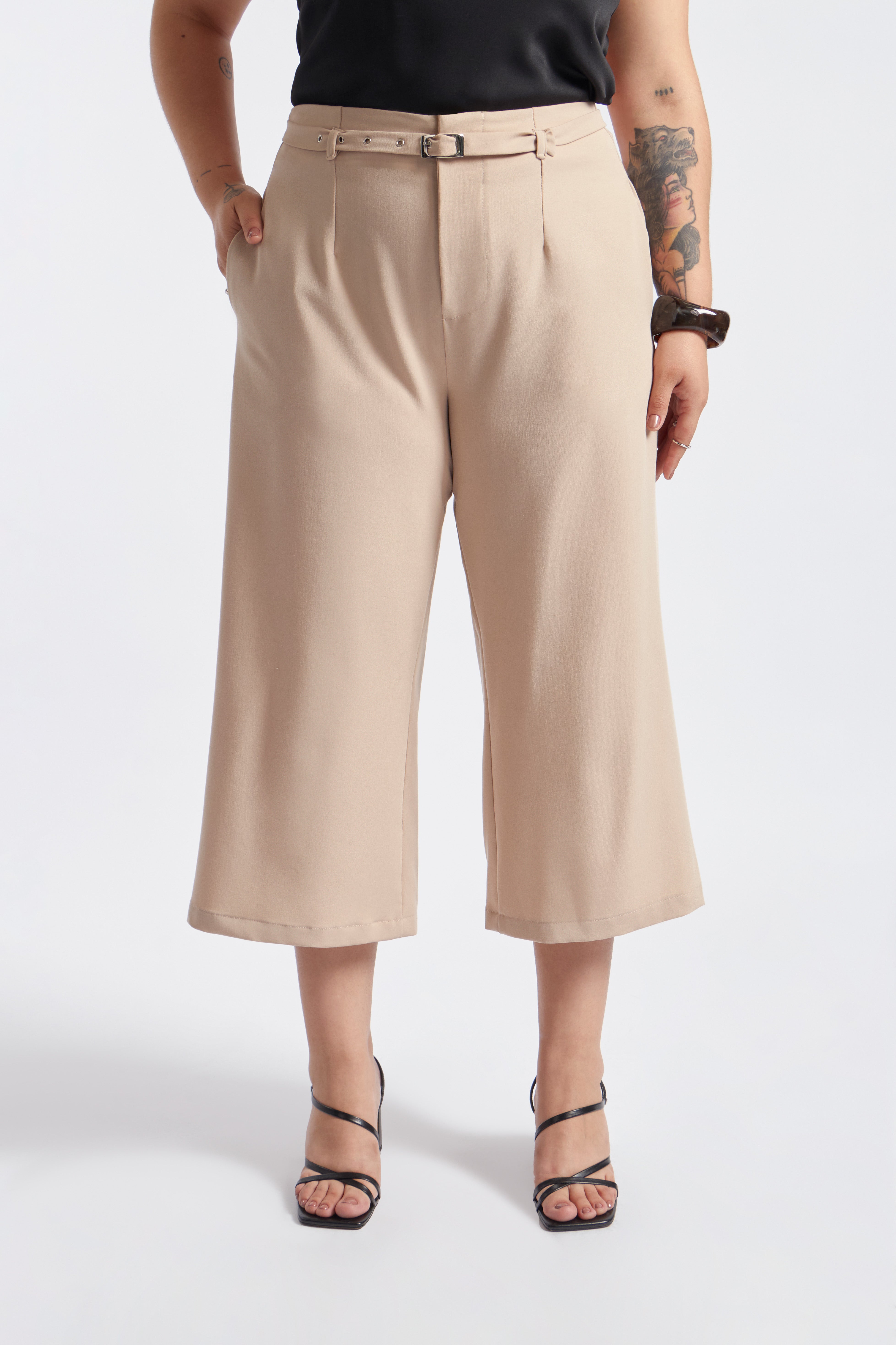 Pantalón Sastre Cinturón - Beige