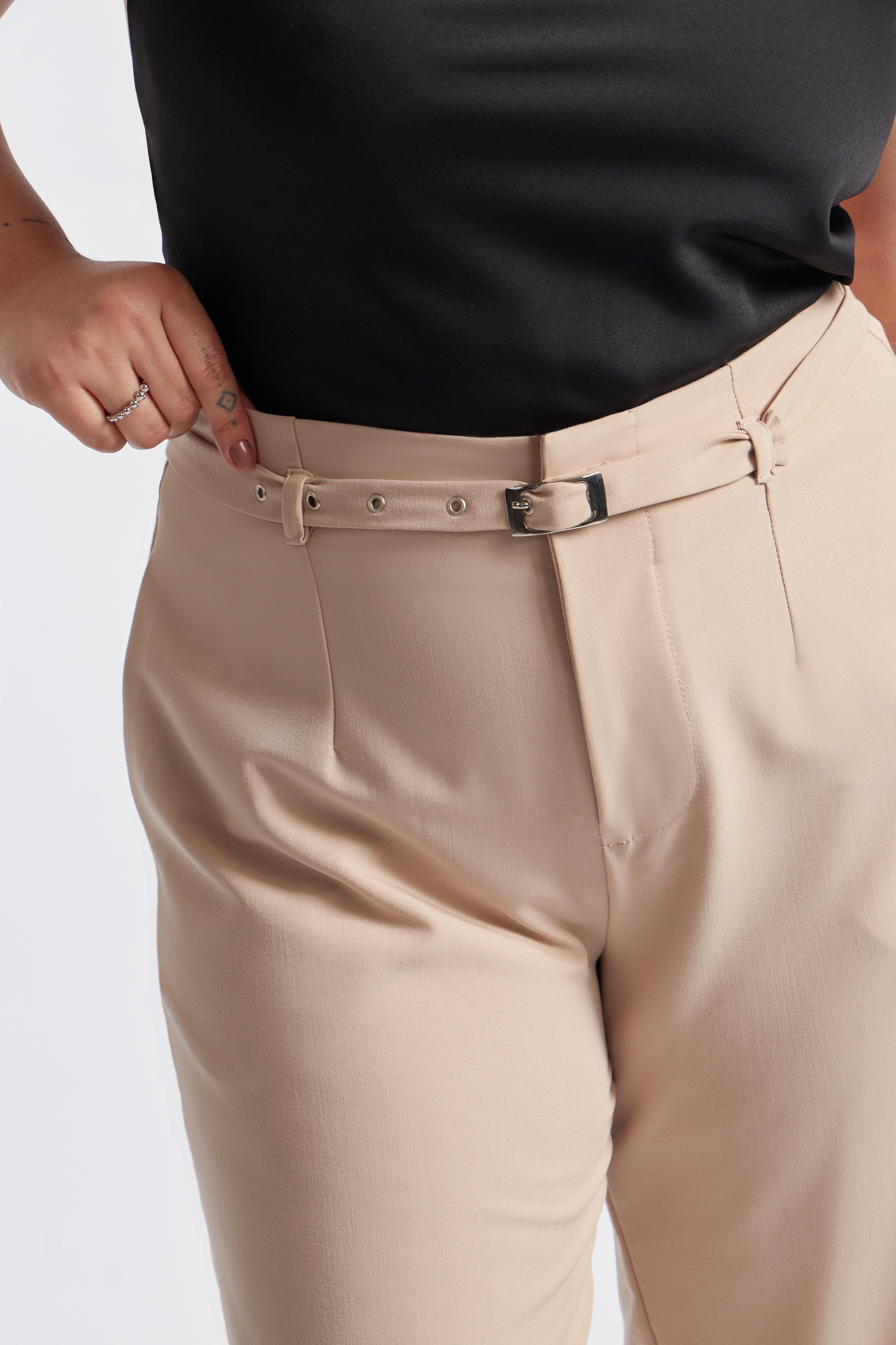 Pantalón Sastre Cinturón - Beige