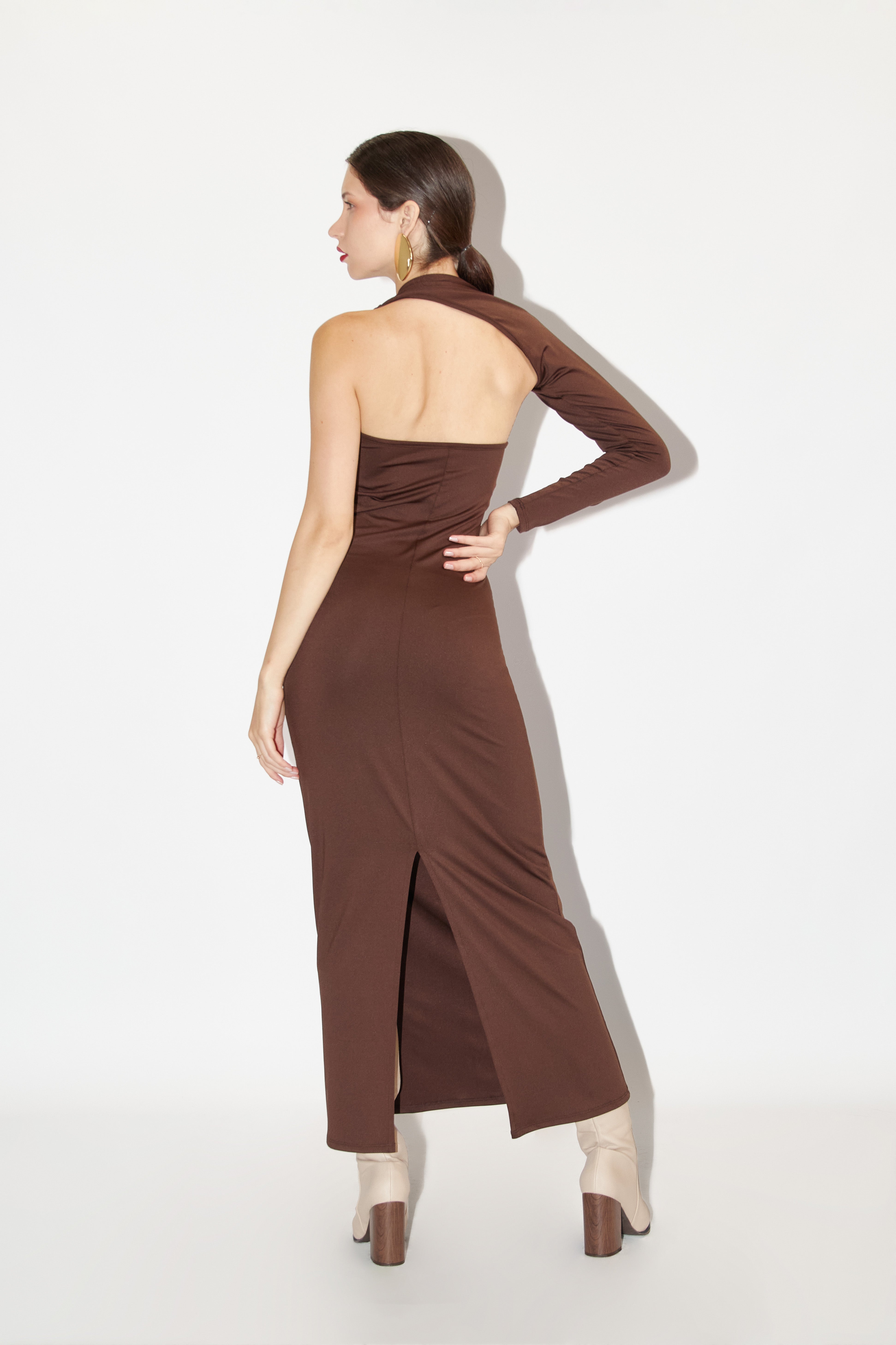 Vestido Largo Cruzado - Mocha