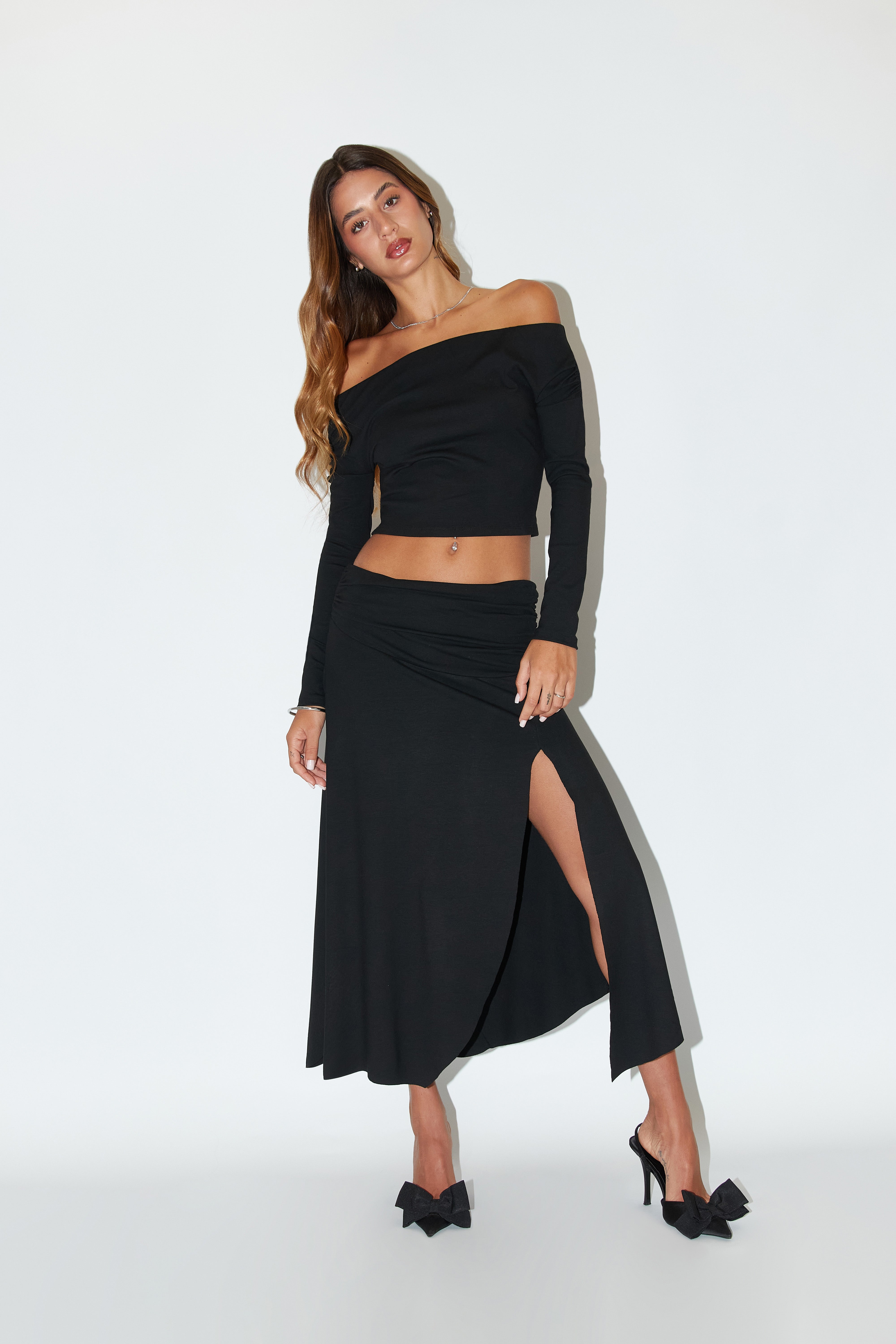 Top Strapless Fruncido - Negro