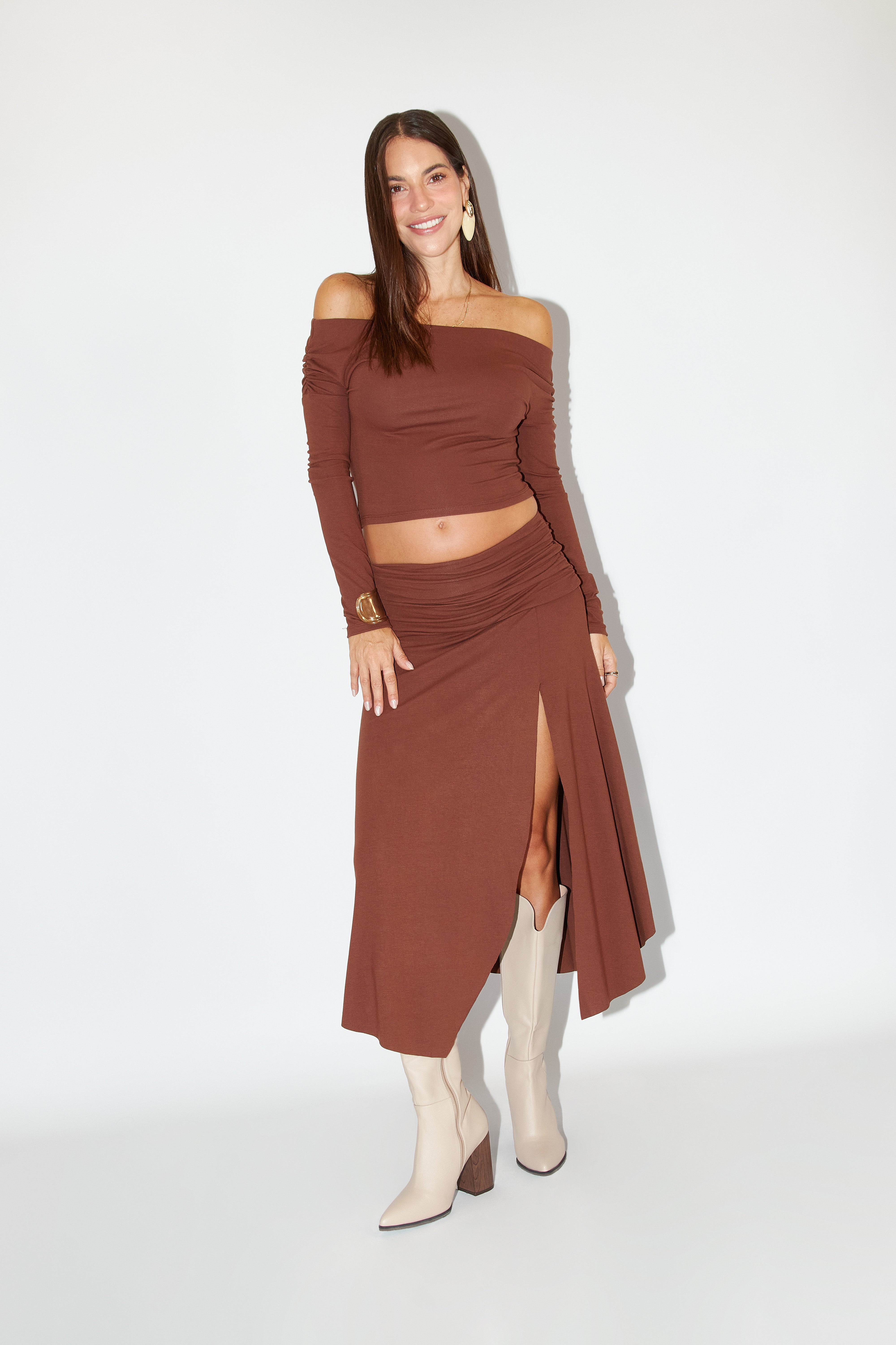 Falda Pretina Abertura - Chocolate