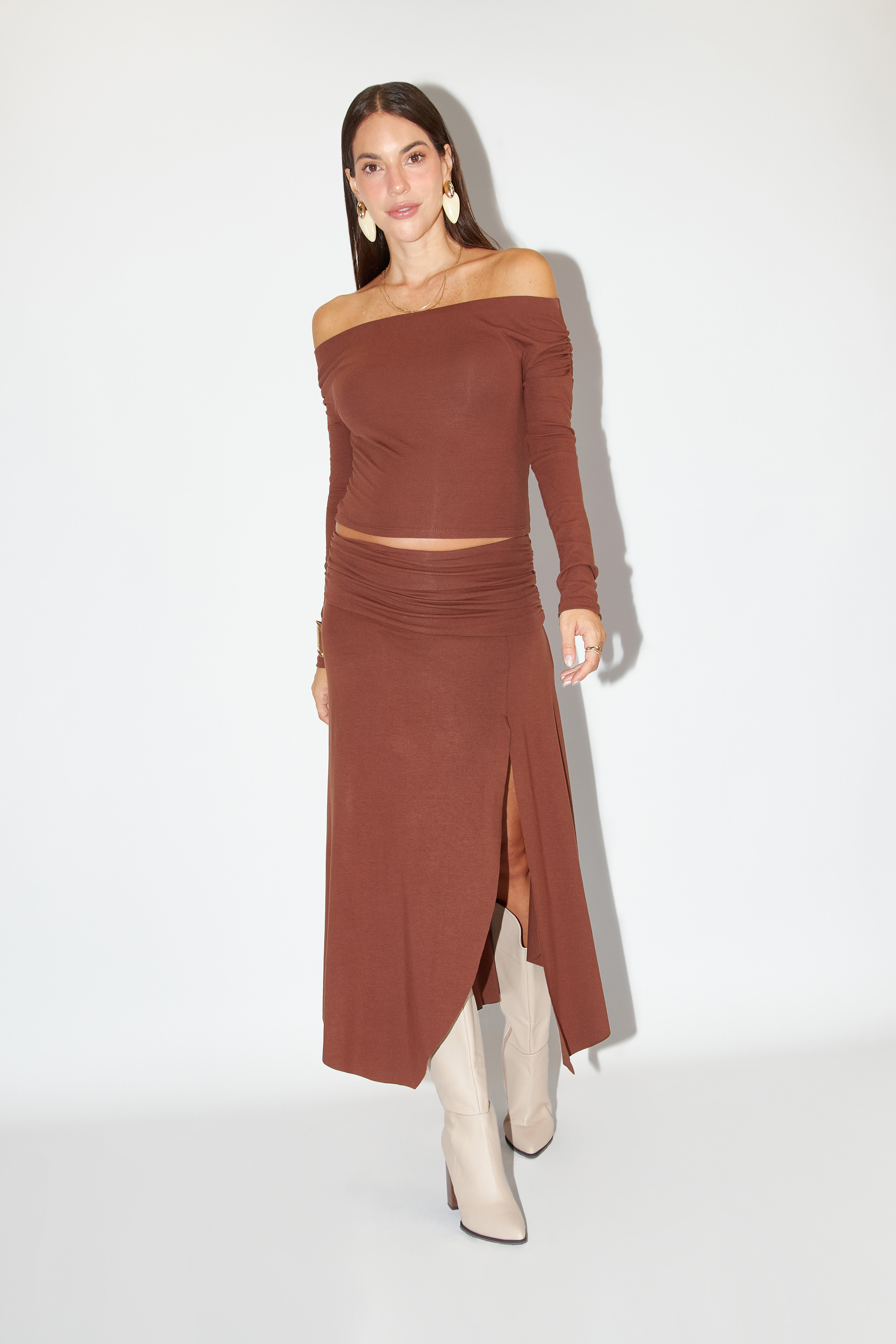 Top Strapless Fruncido - Chocolate