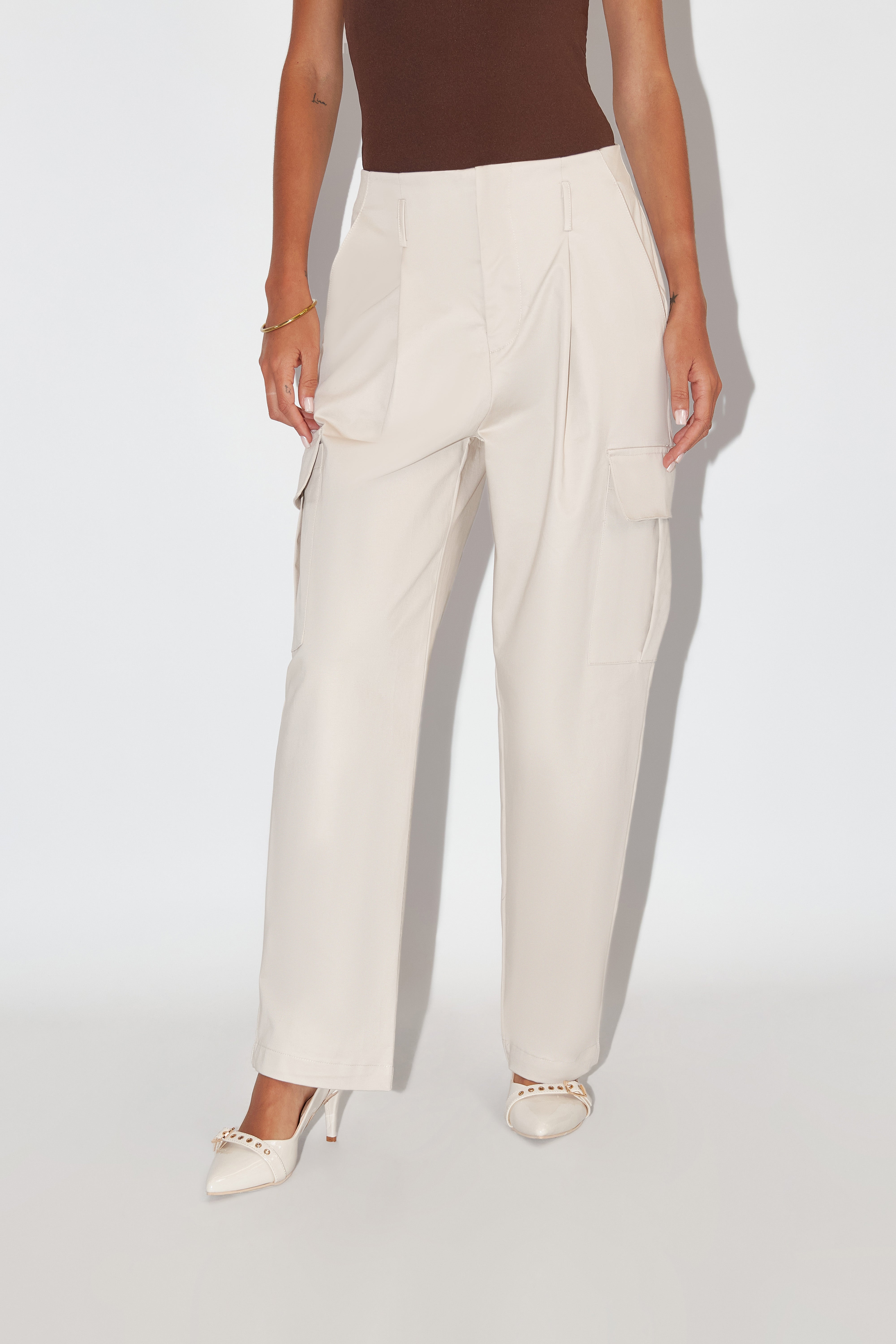 Pantalón Cargo Balloon - Beige Claro