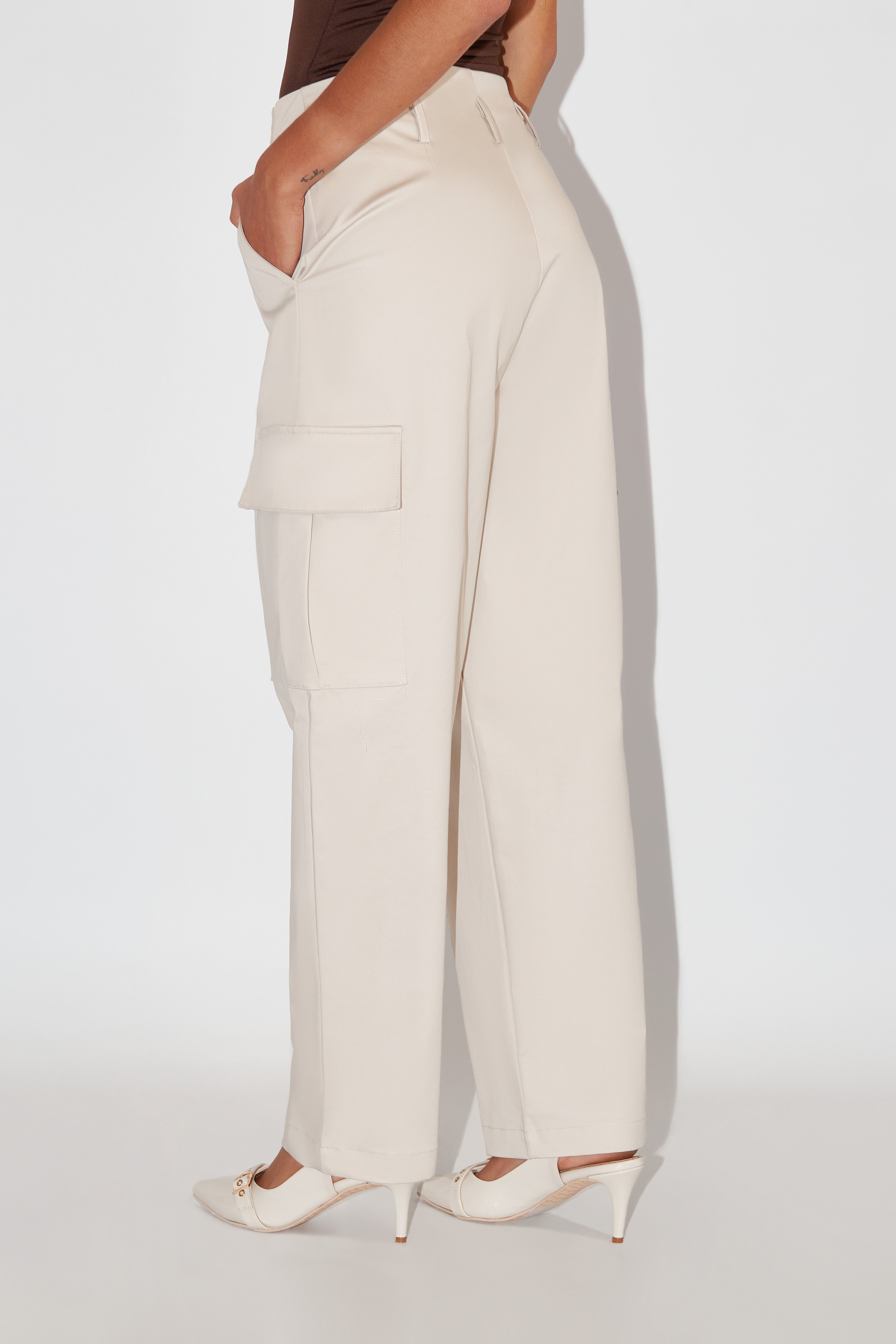 Pantalón Cargo Balloon - Beige Claro
