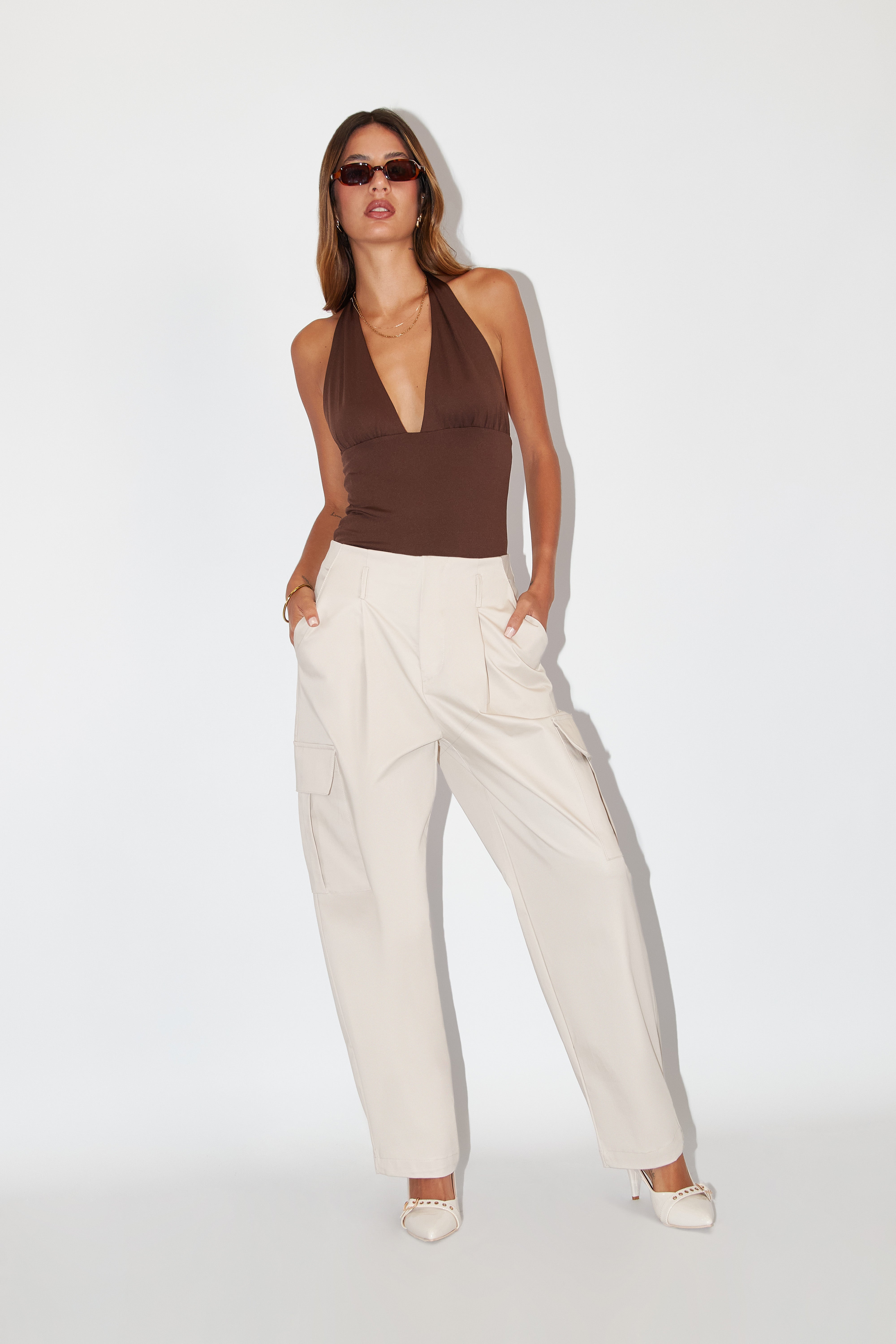 Pantalón Cargo Balloon - Beige Claro