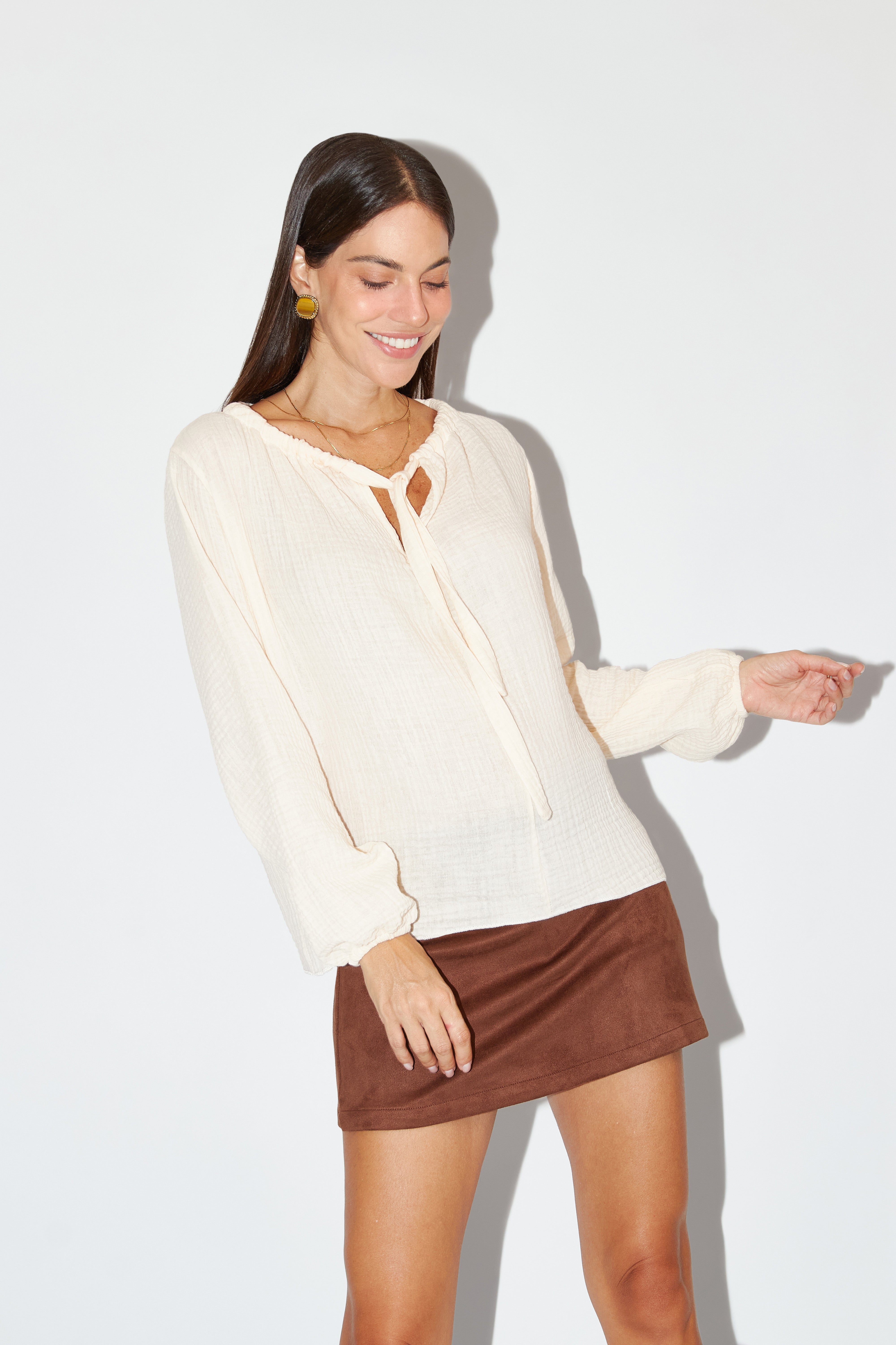 Blusa Boho - Ecru