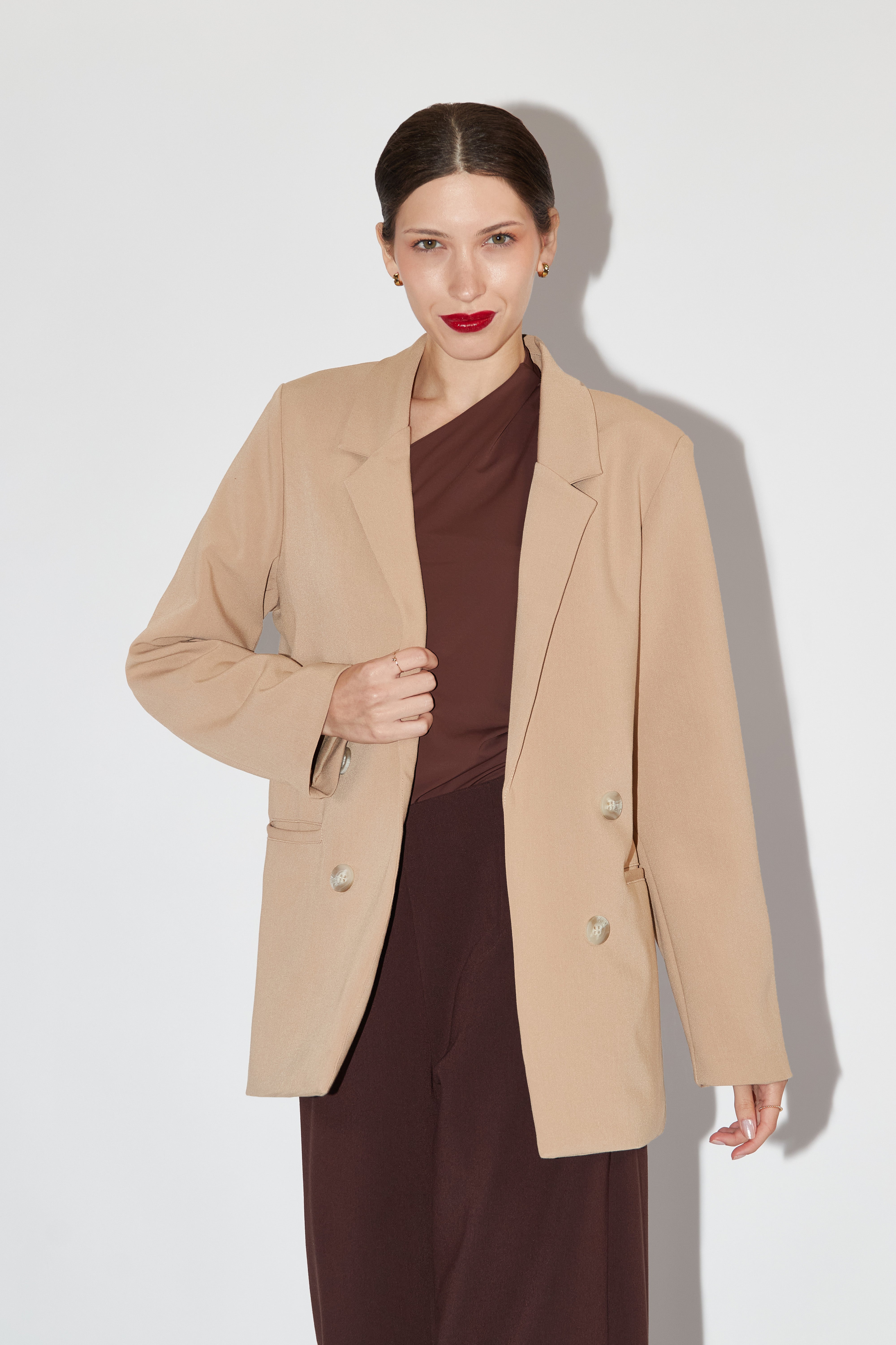 Blazer Cruzado Botones - Beige