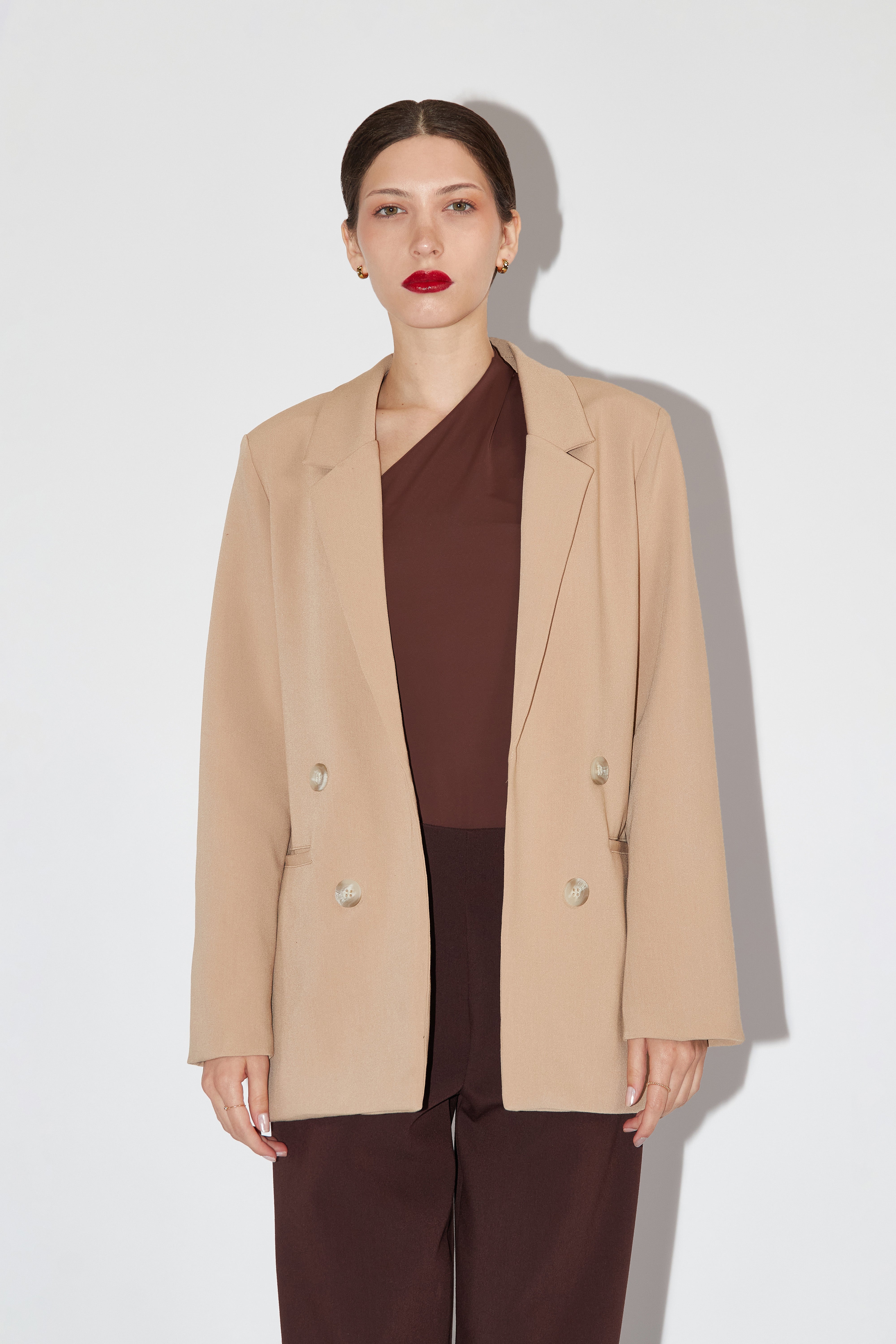 Blazer Cruzado Botones - Beige