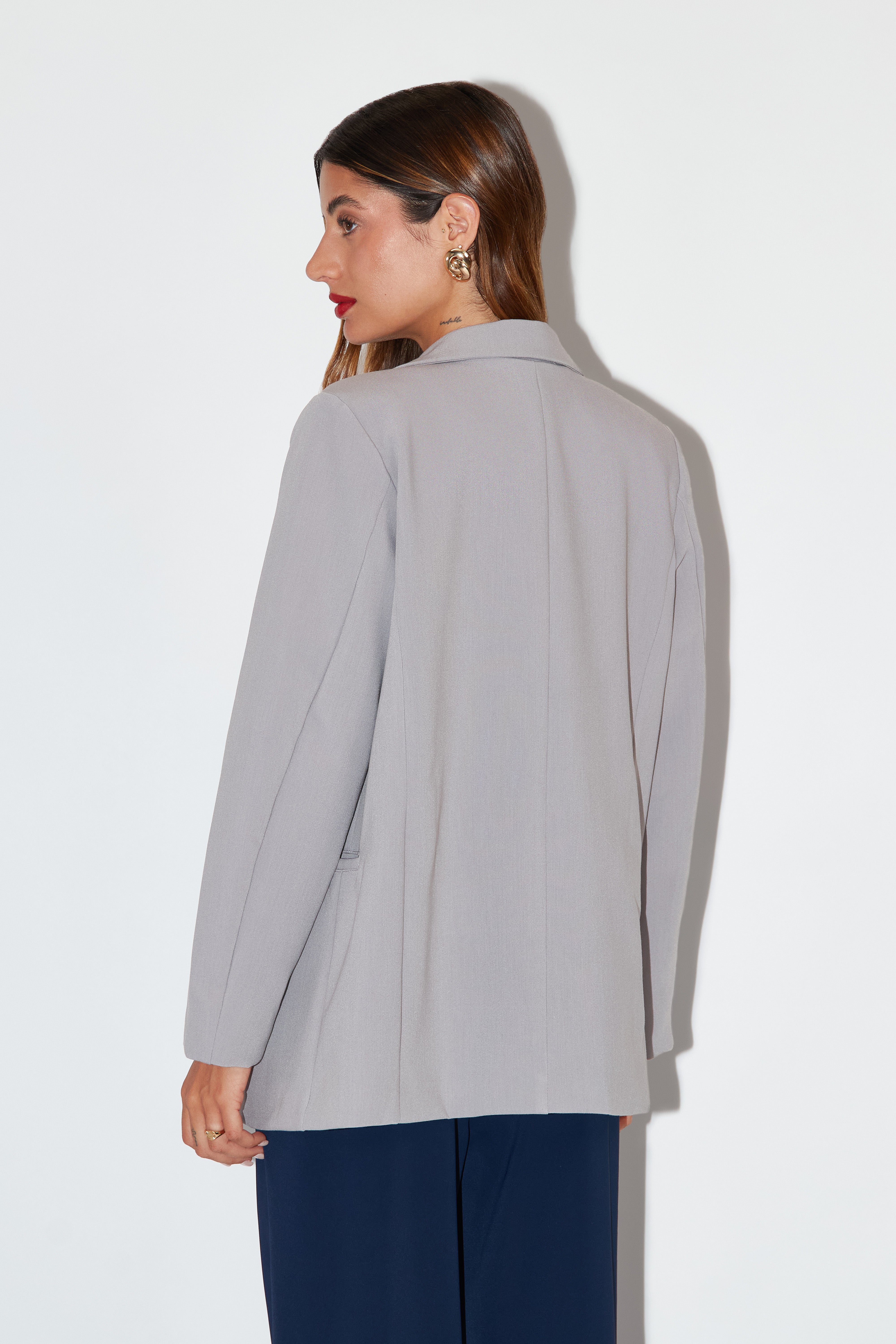 Blazer Cruzado Botones - Gris