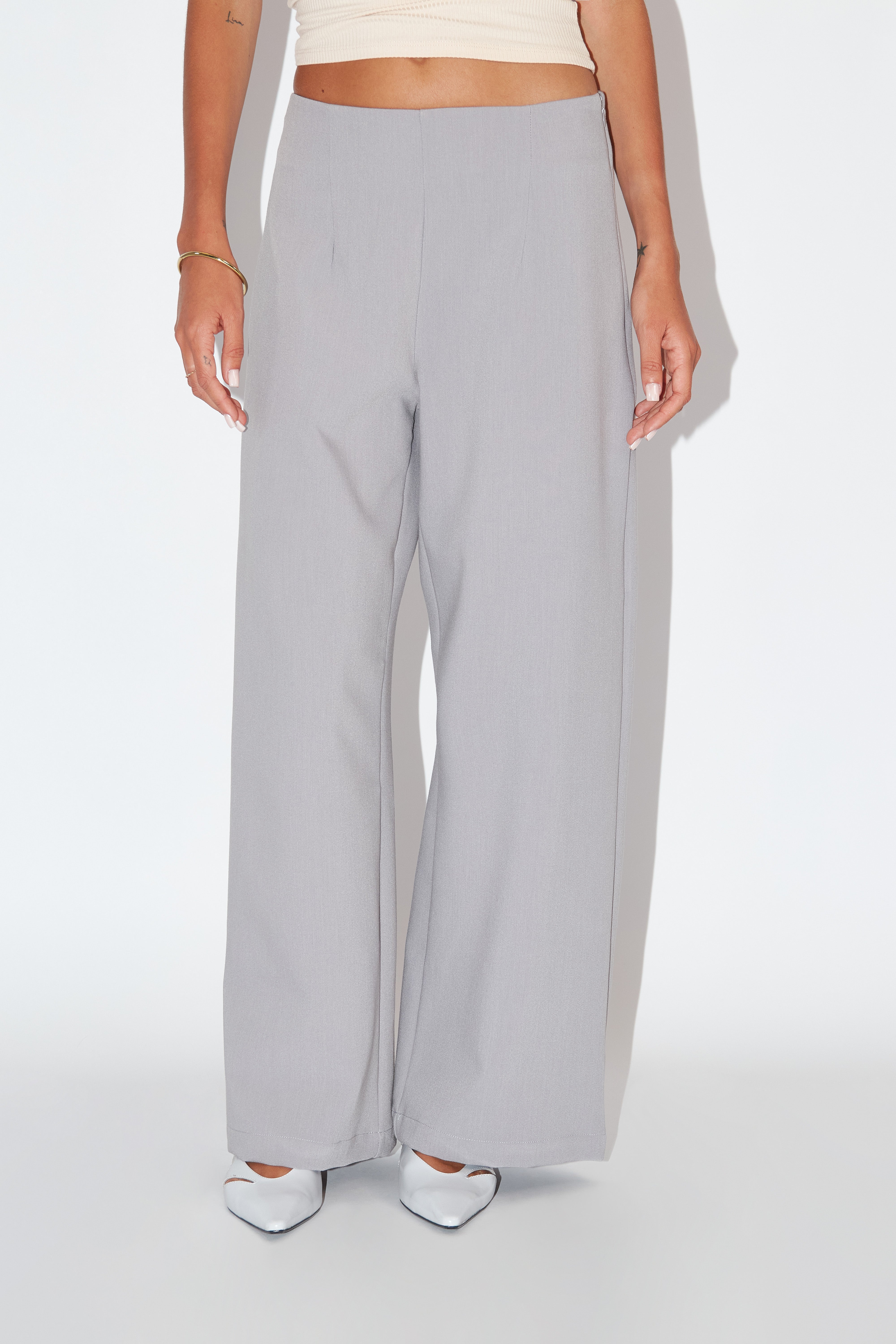 Pantalón Tiro Alto - Gris