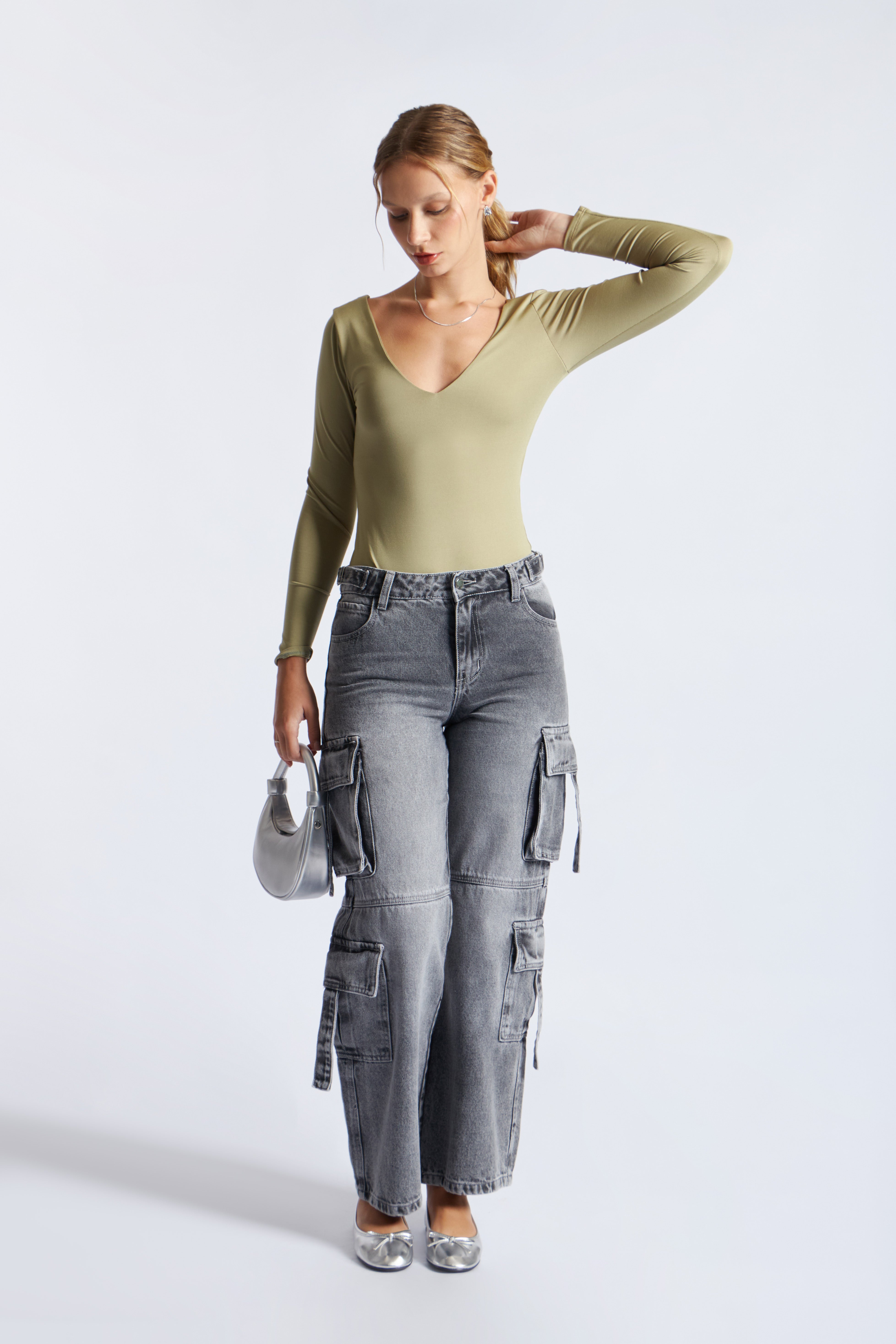 Body Escote V - Verde