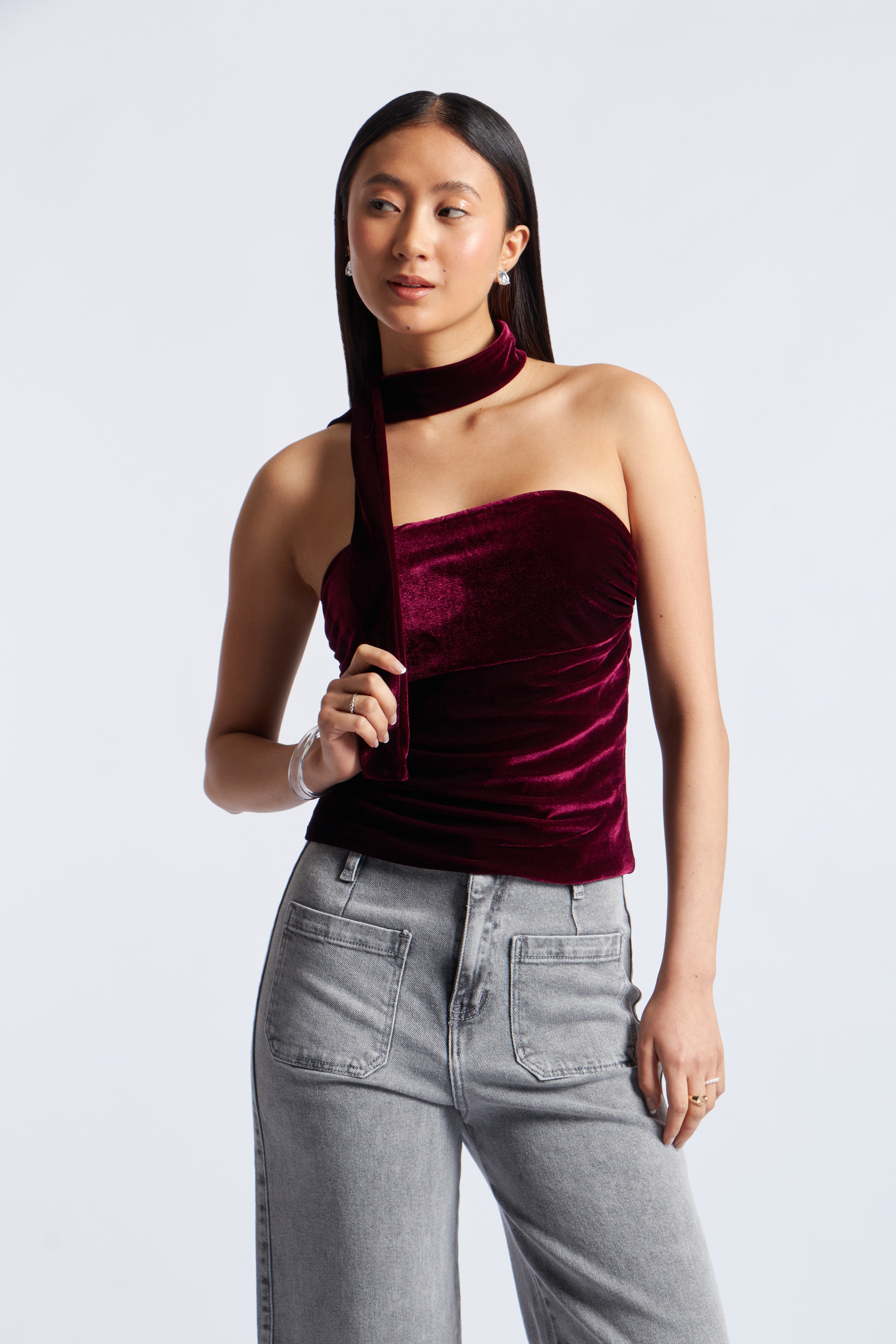 Top Velvet Fular - Vino