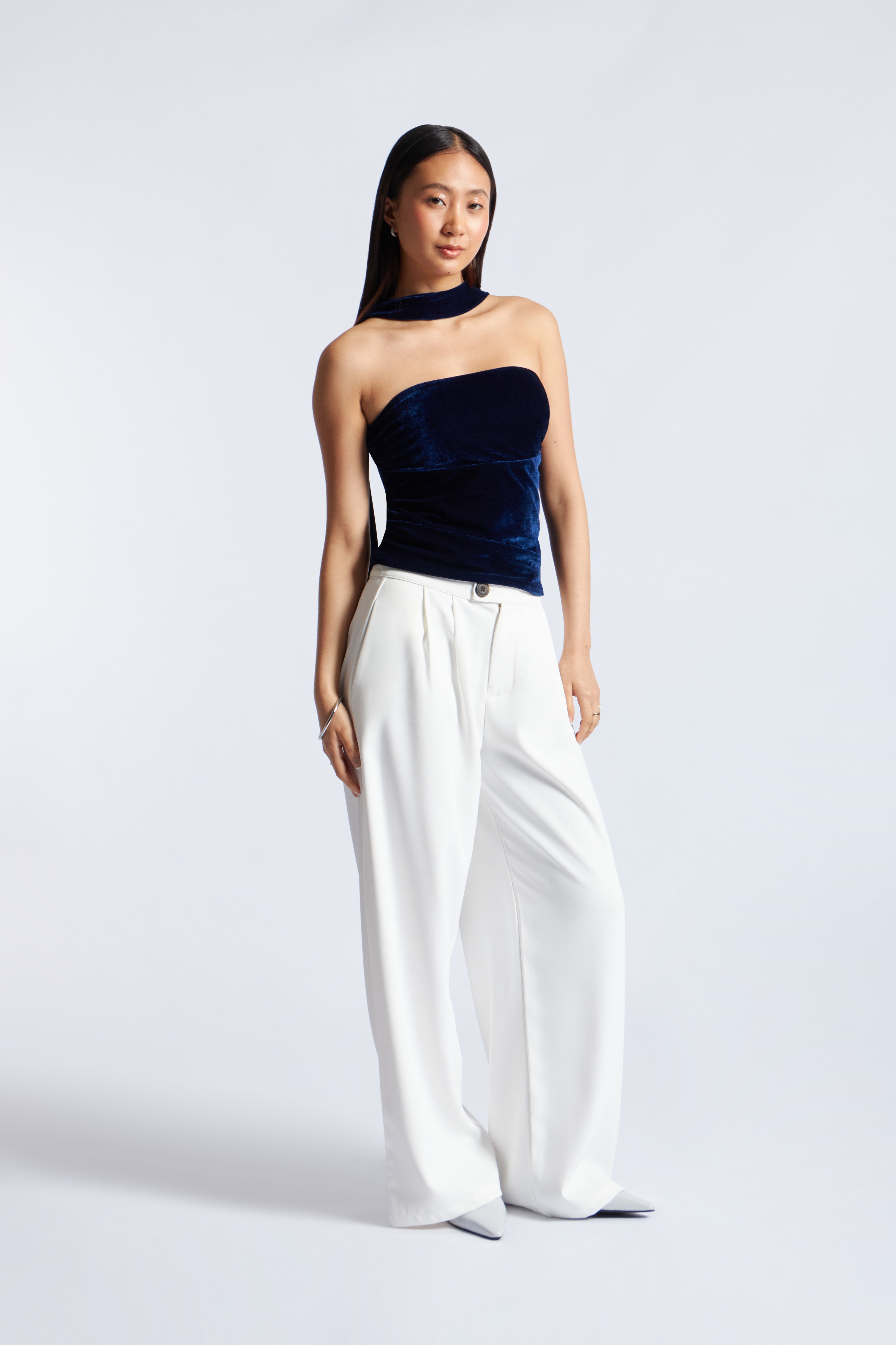 Top Velvet Fular - Azul