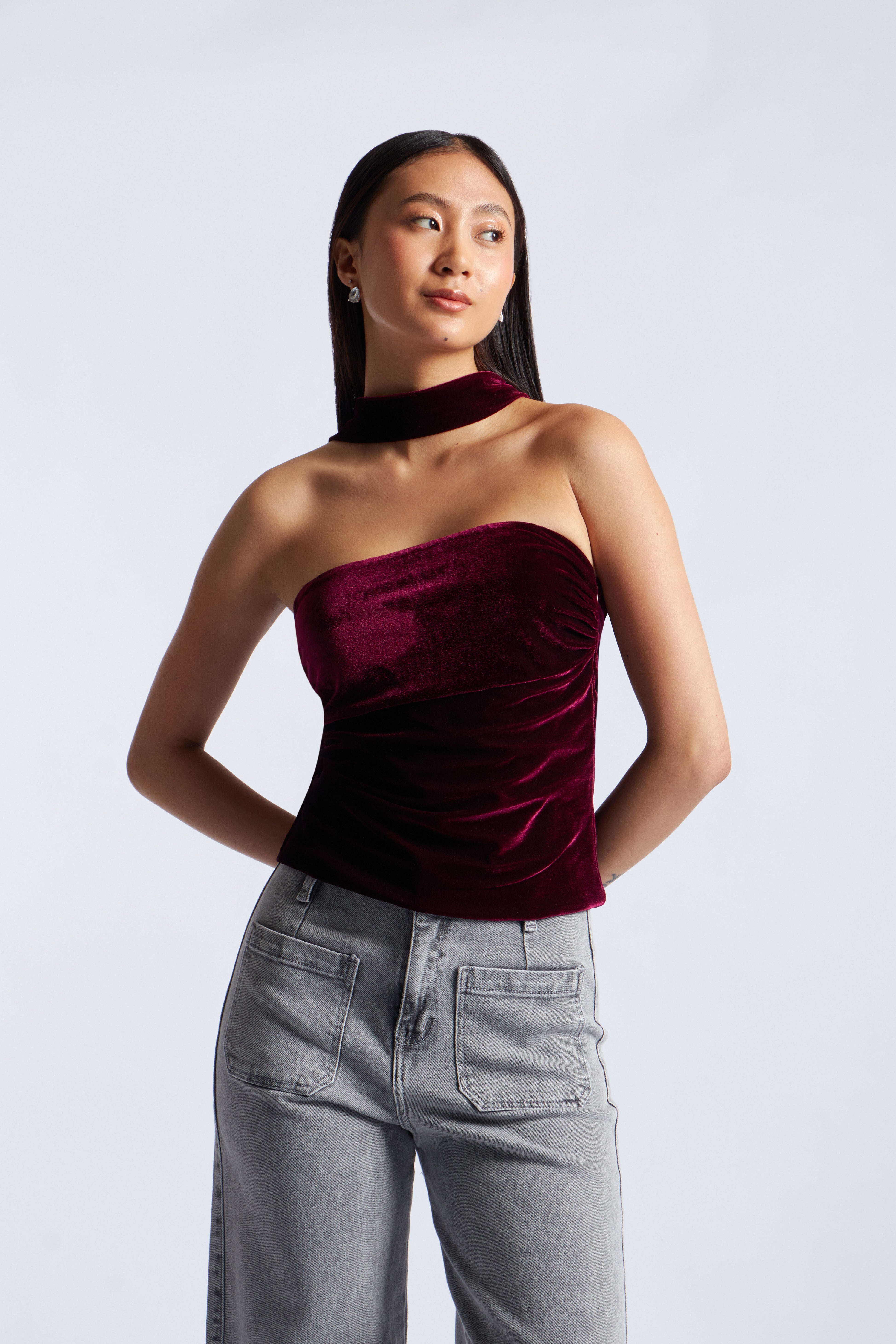 Top Velvet Fular - Vino
