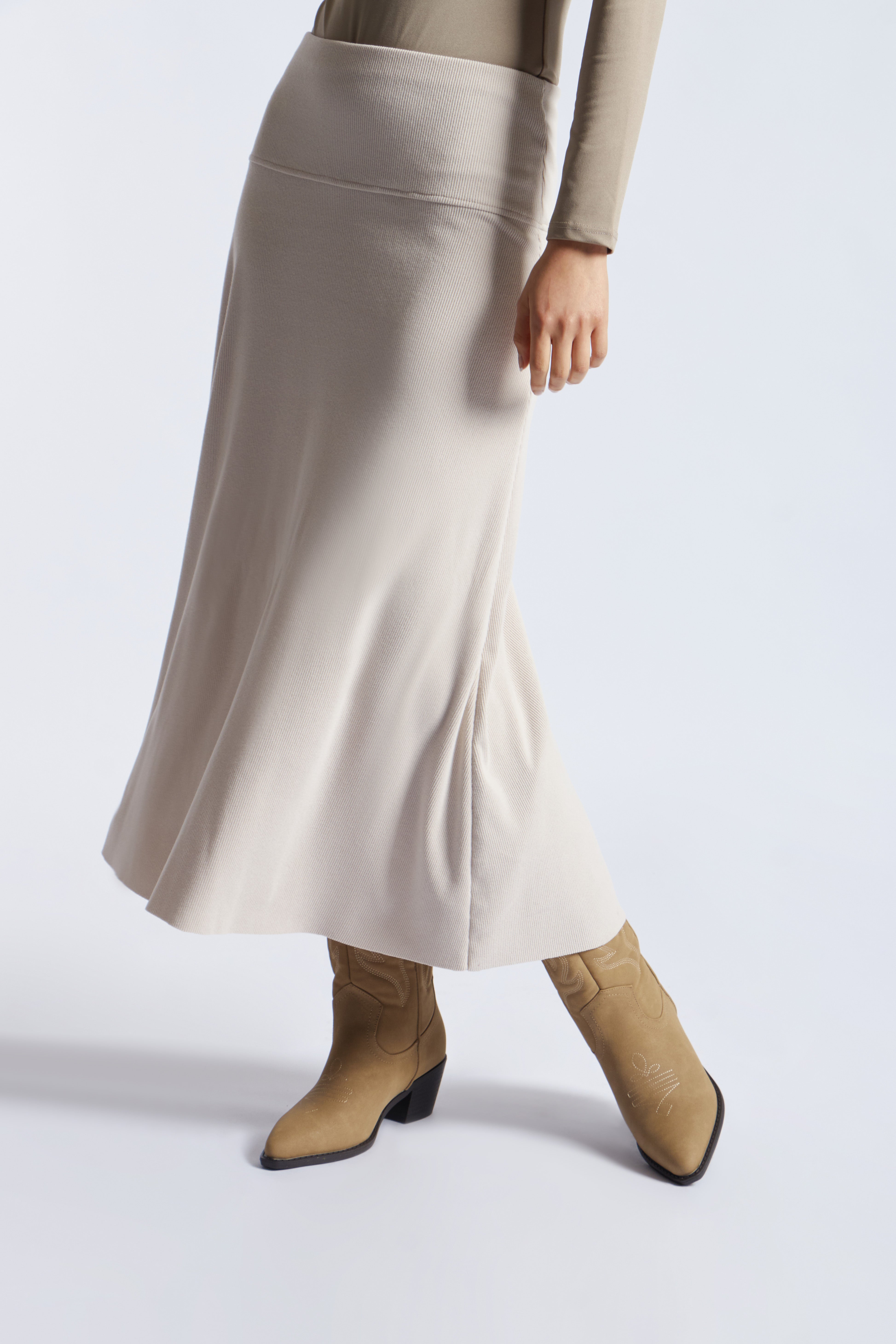 Falda Midi Pretina - Hueso