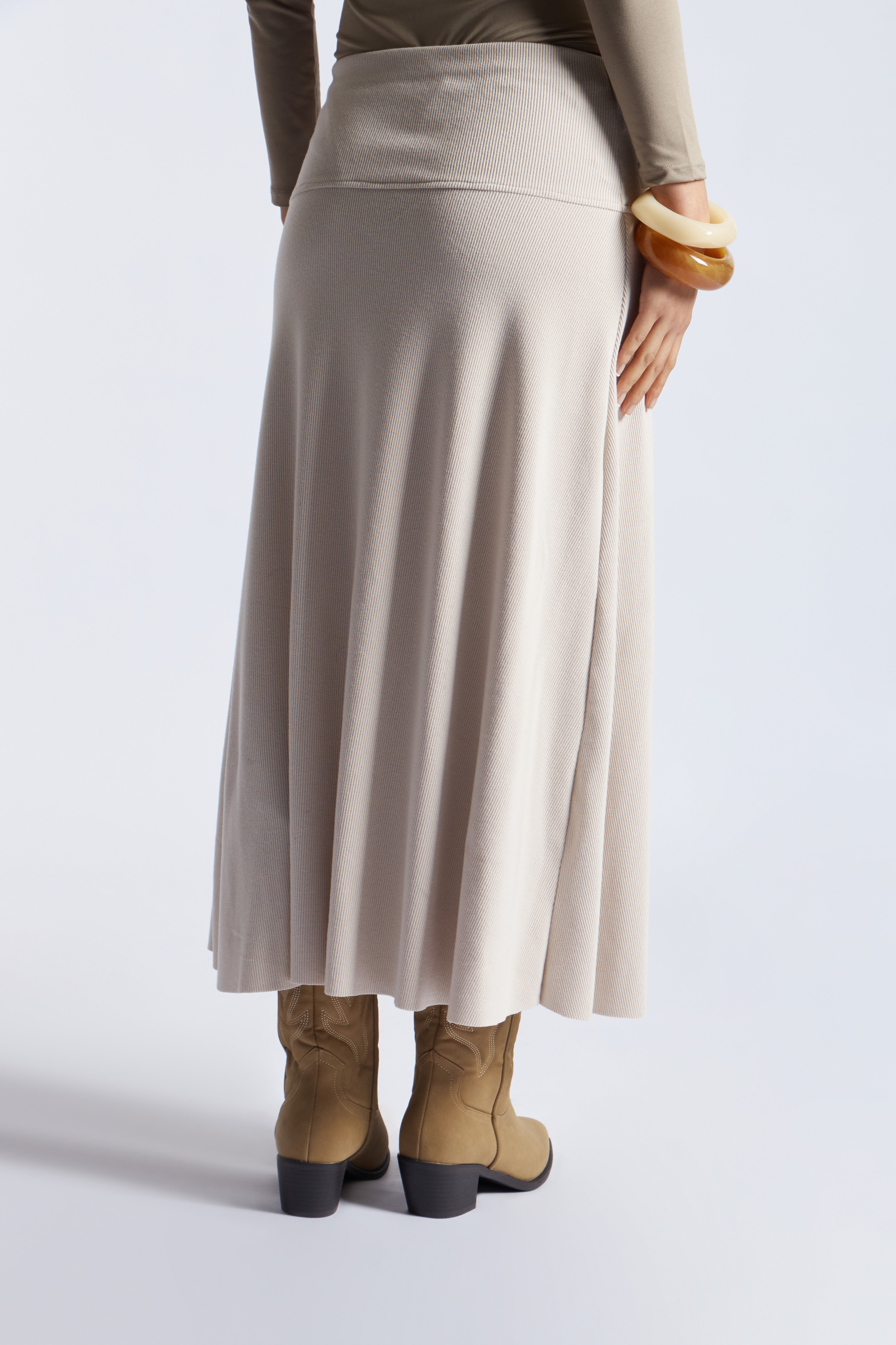 Falda Midi Pretina - Hueso