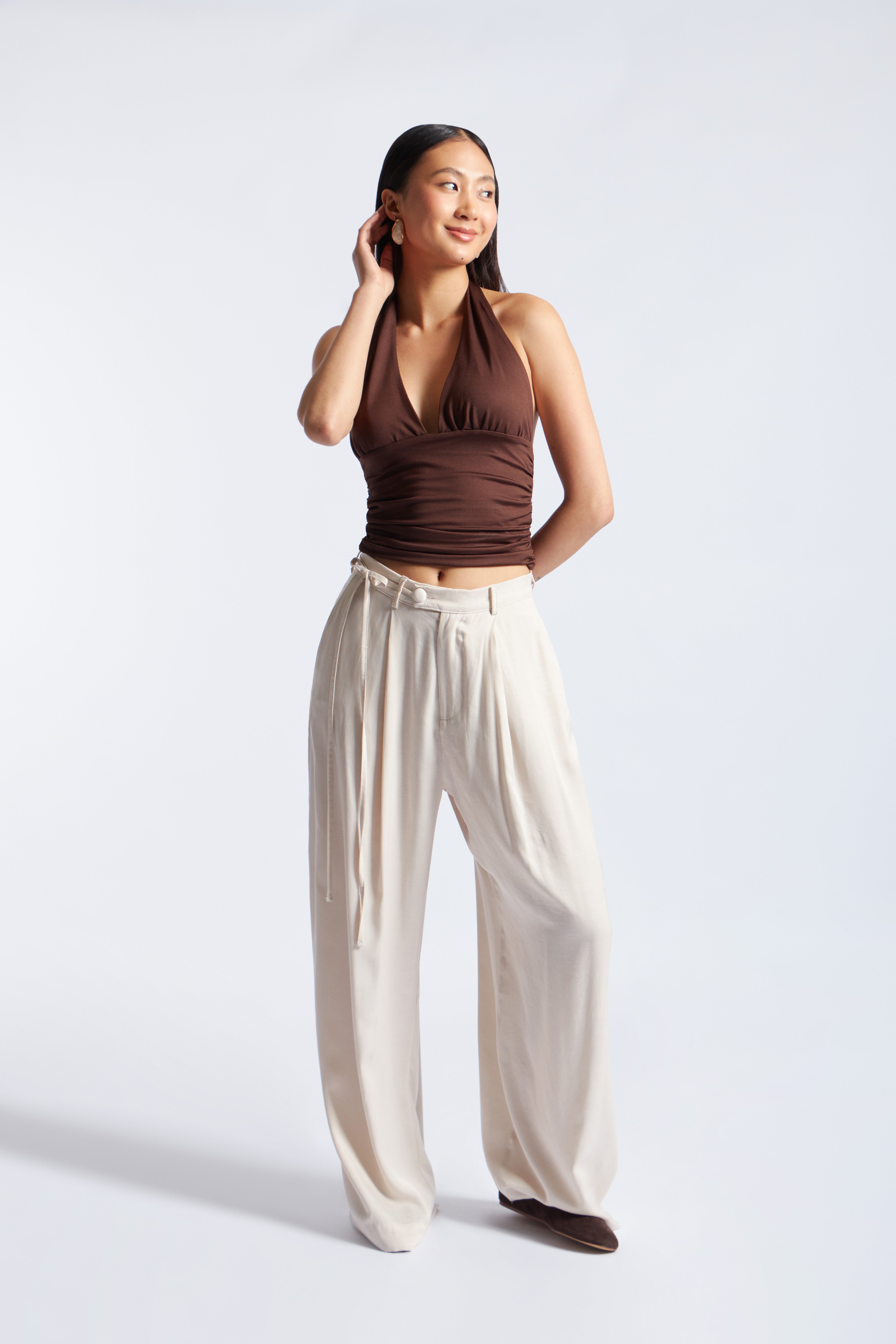 Top Tirantes Halter - Marrón