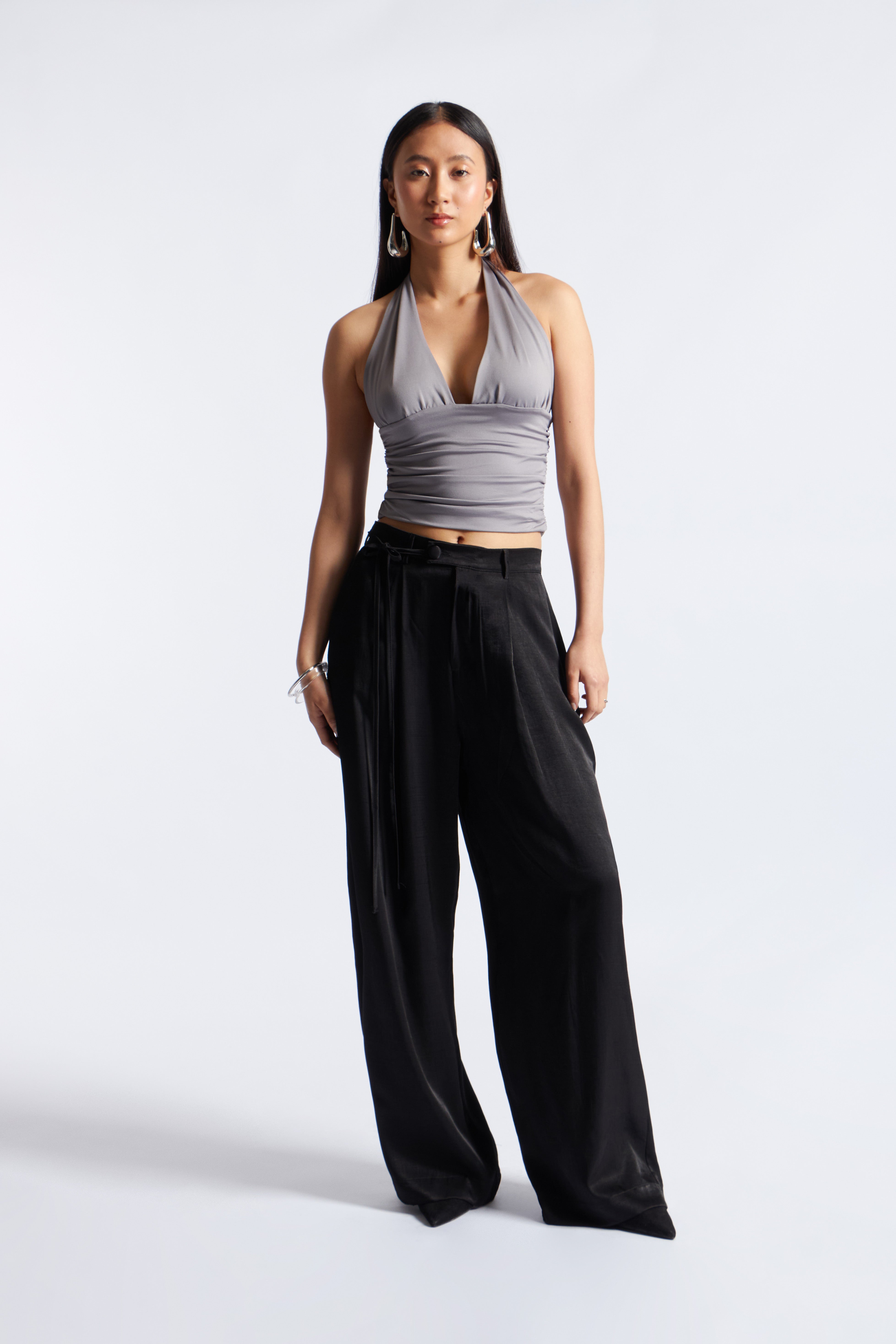 Pantalón Satín Fluido - Negro