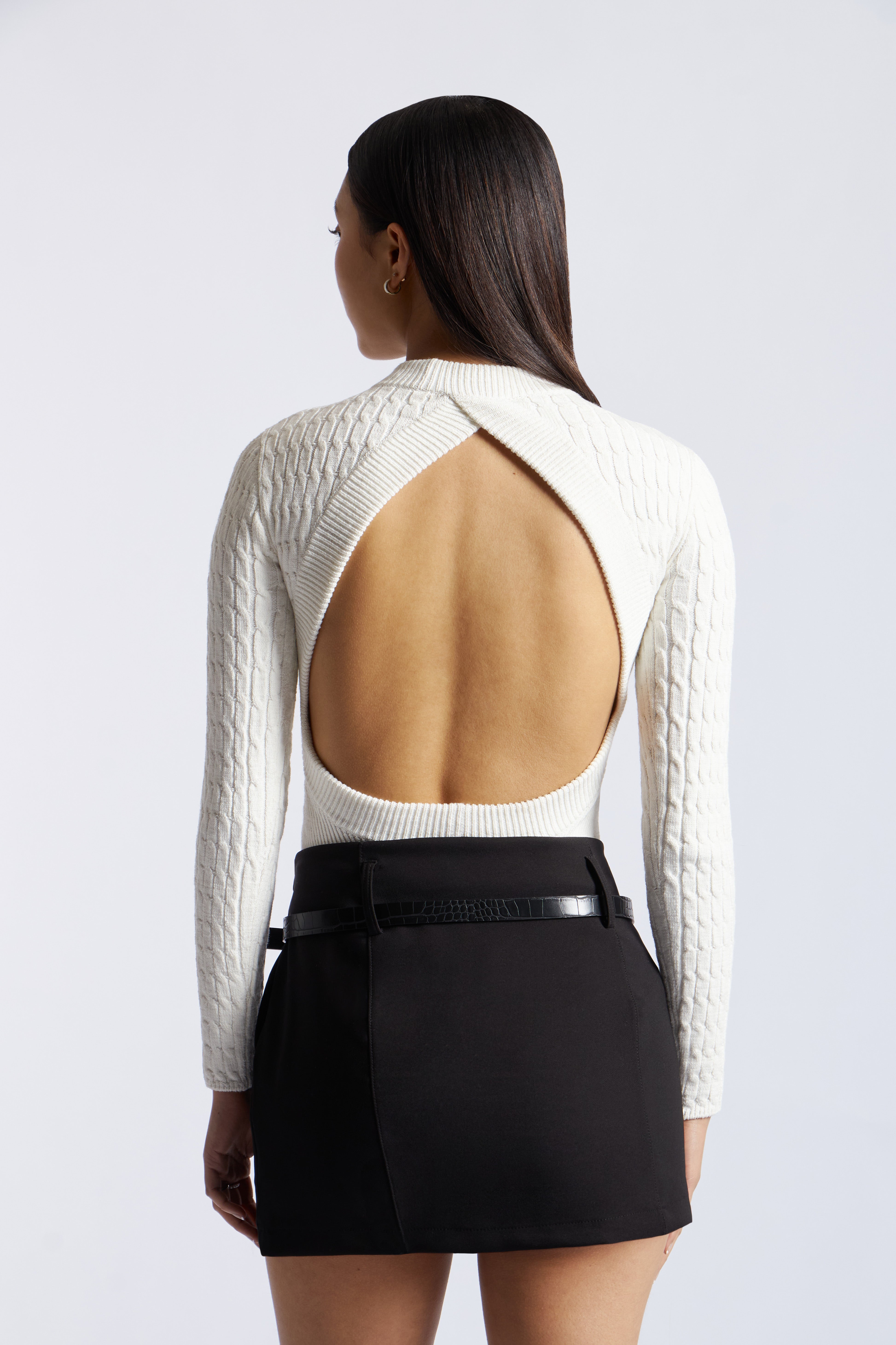 Body Knit Espalda Descubierta - Perla