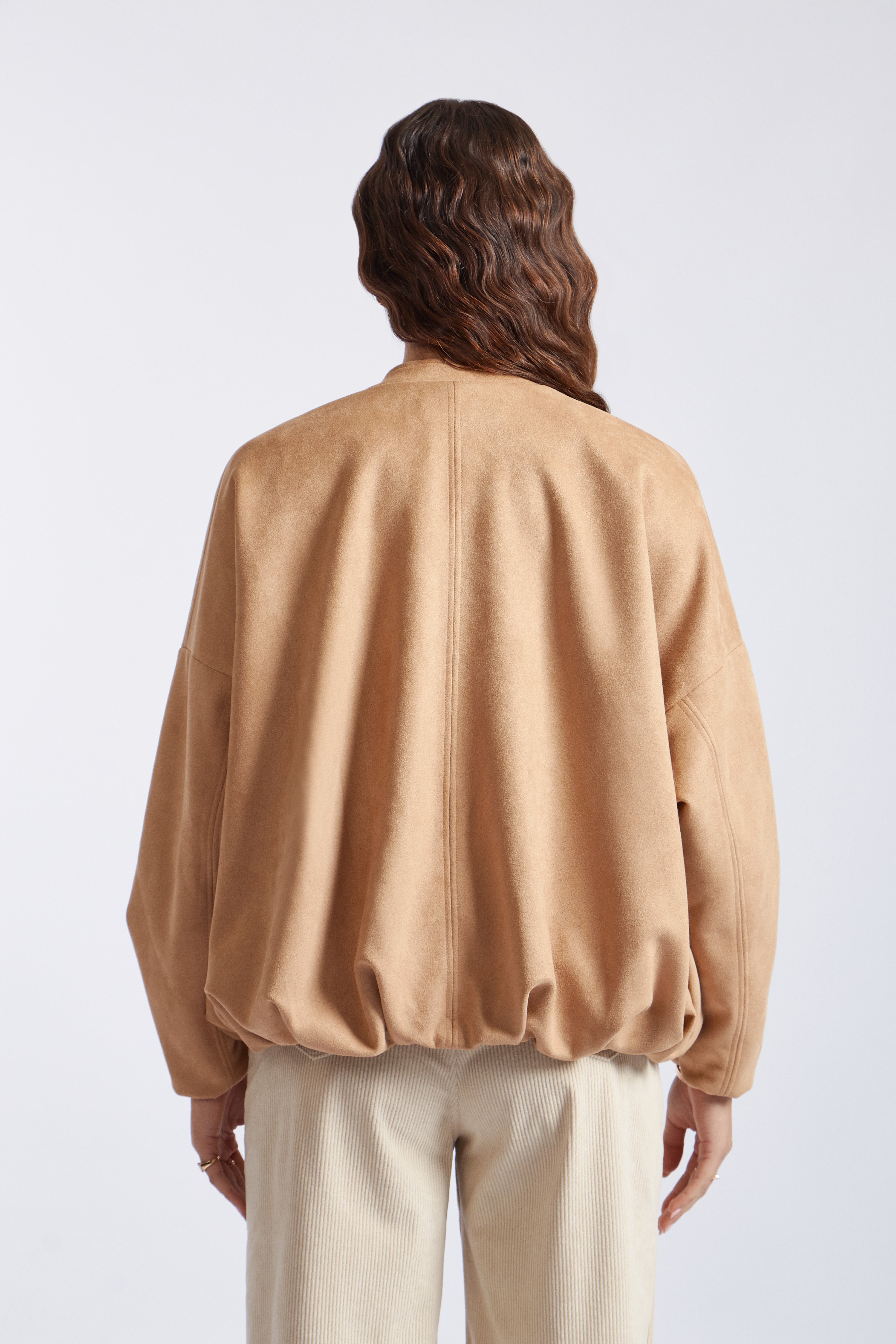 Casaca Bomber Suede - Beige