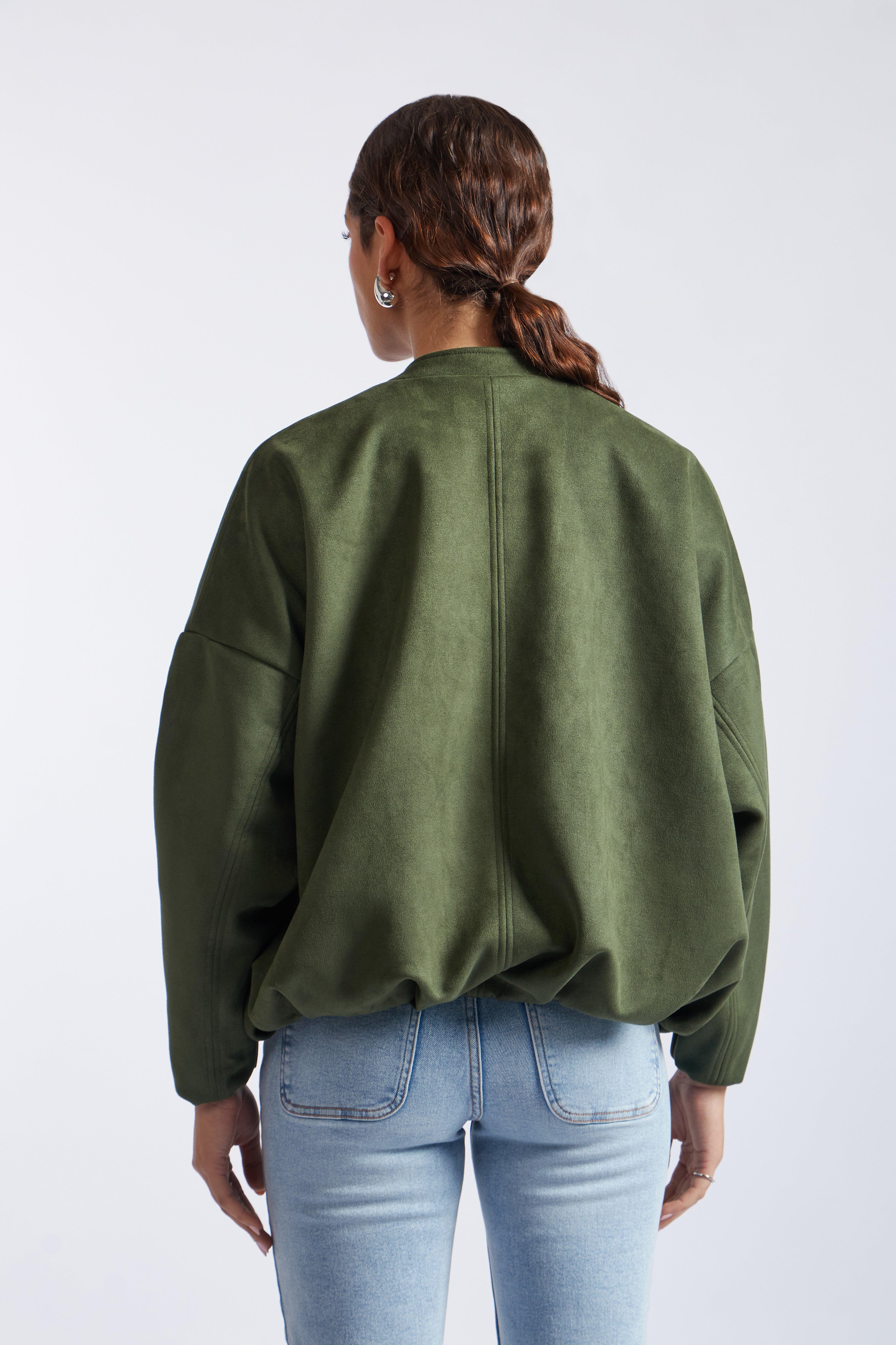 Casaca Bomber Suede - Verde