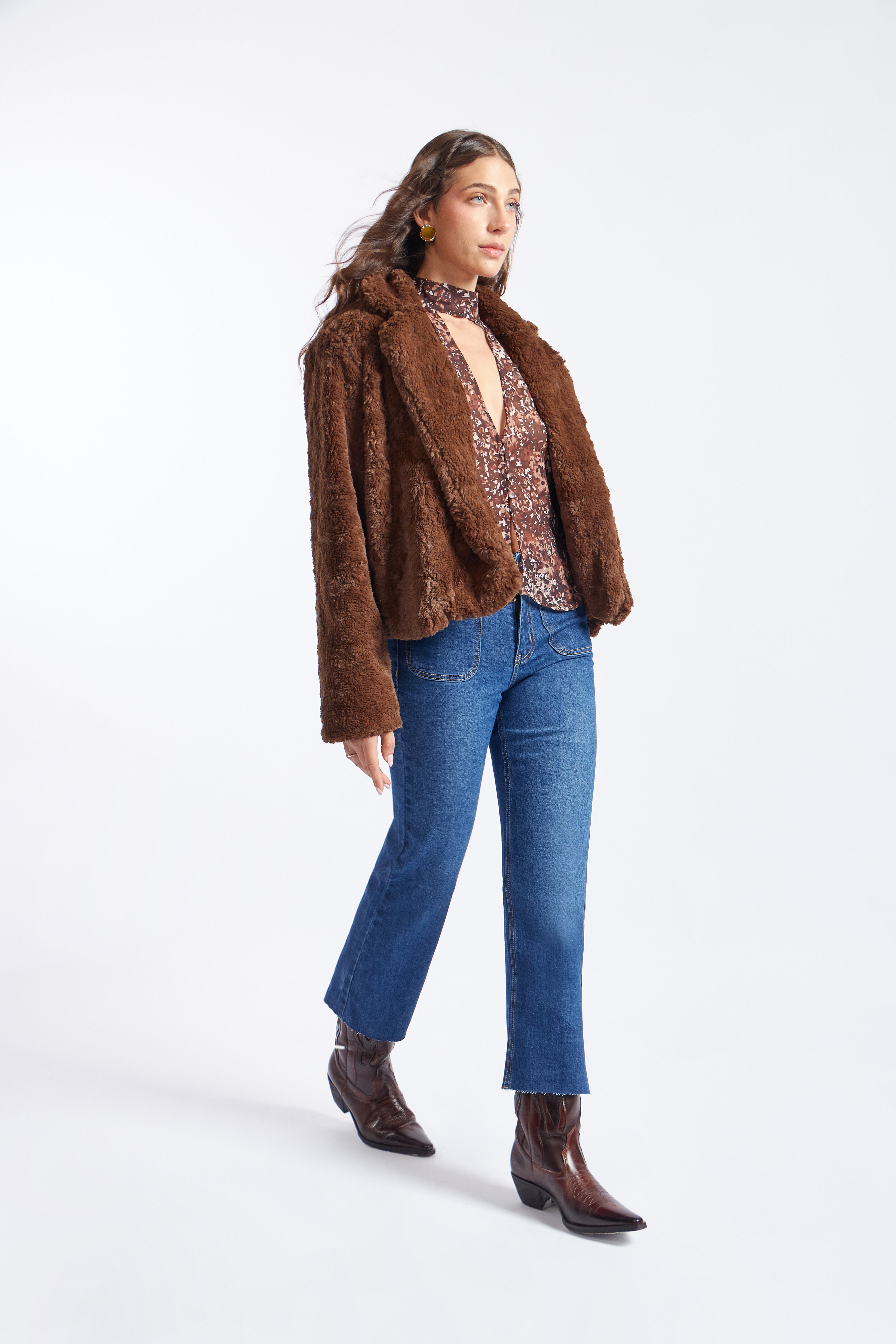 Denim Cropped Flare - Cristal Stone