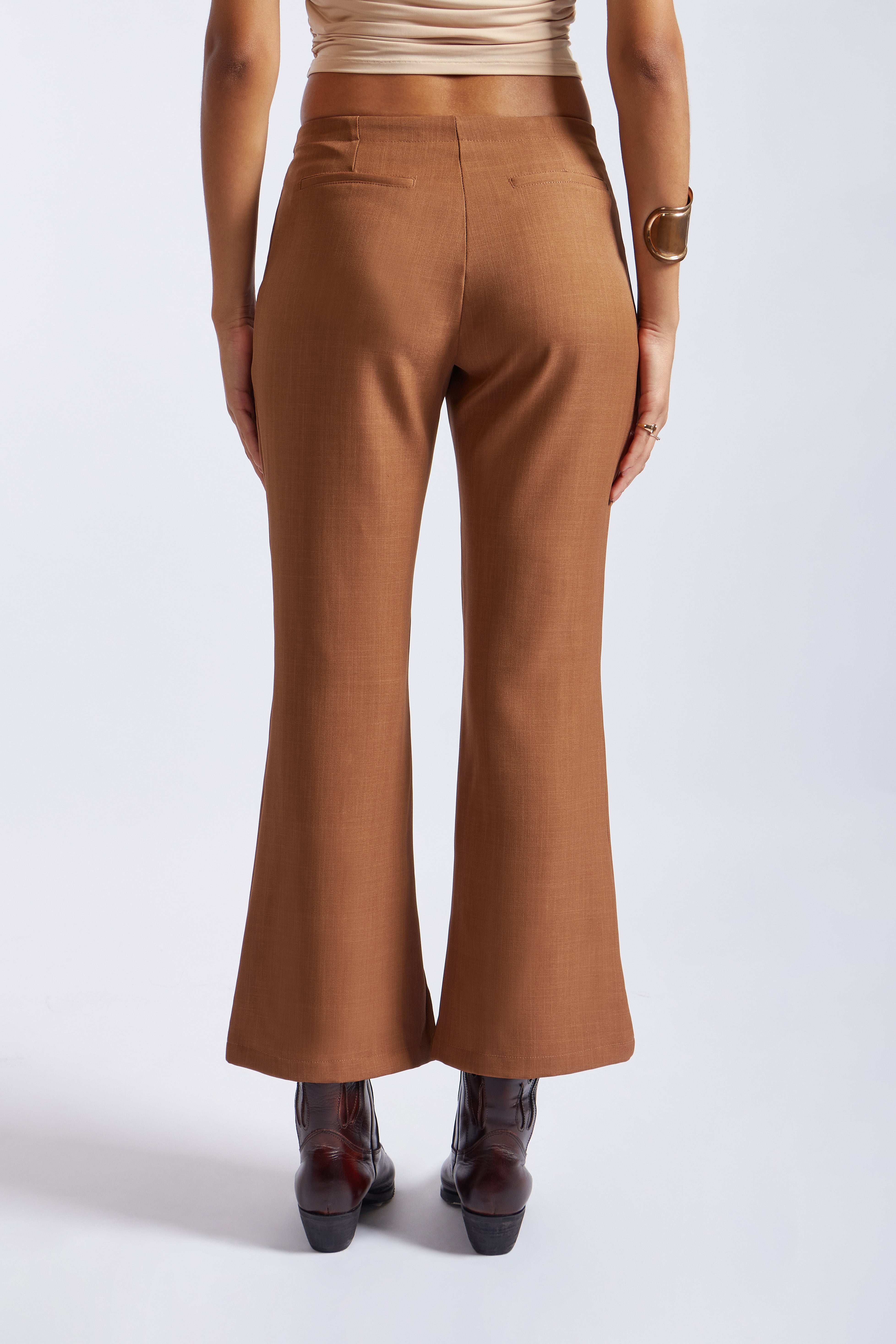 Pantalón Flare Abertura - Camel