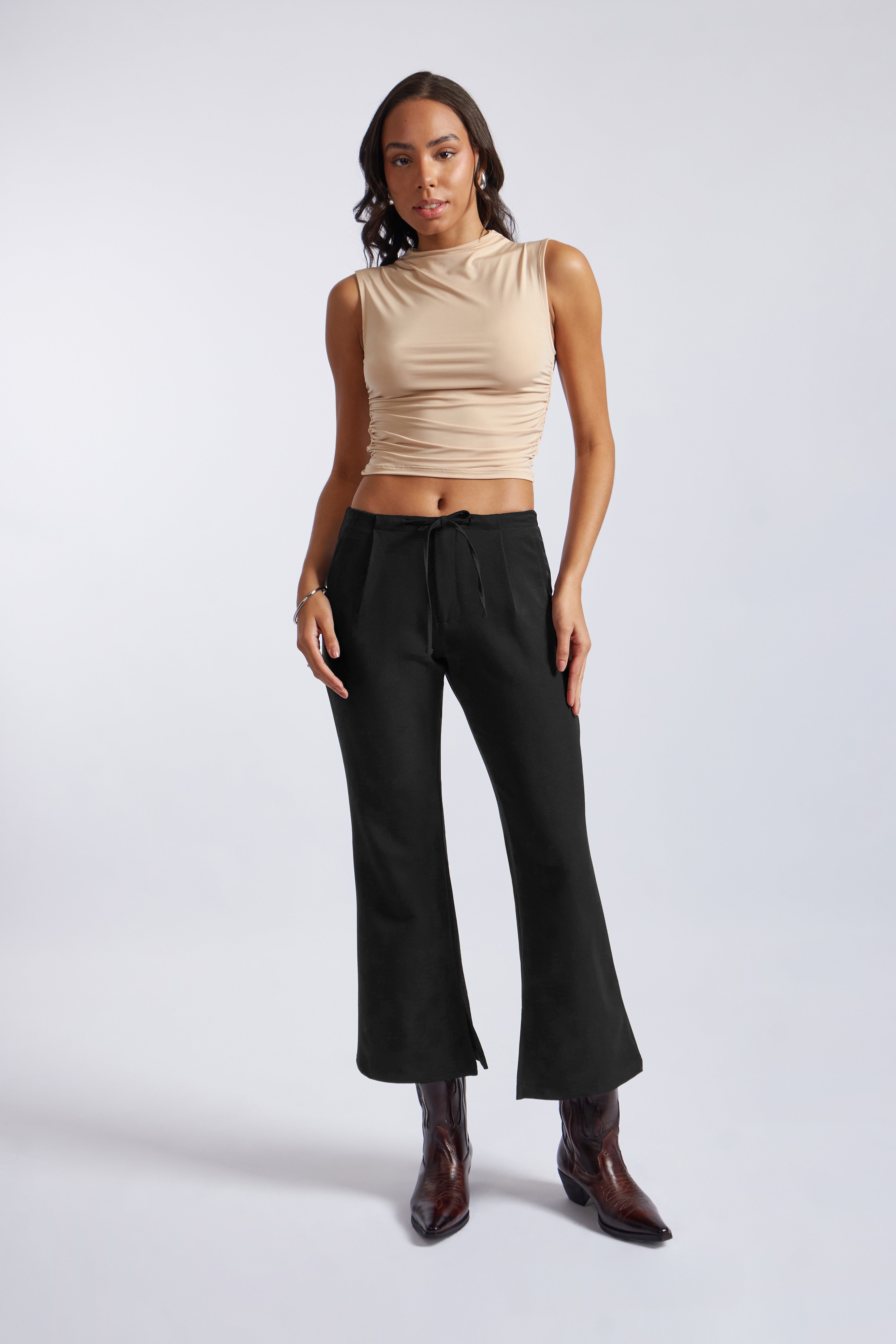 Pantalón Flare Abertura - Negro