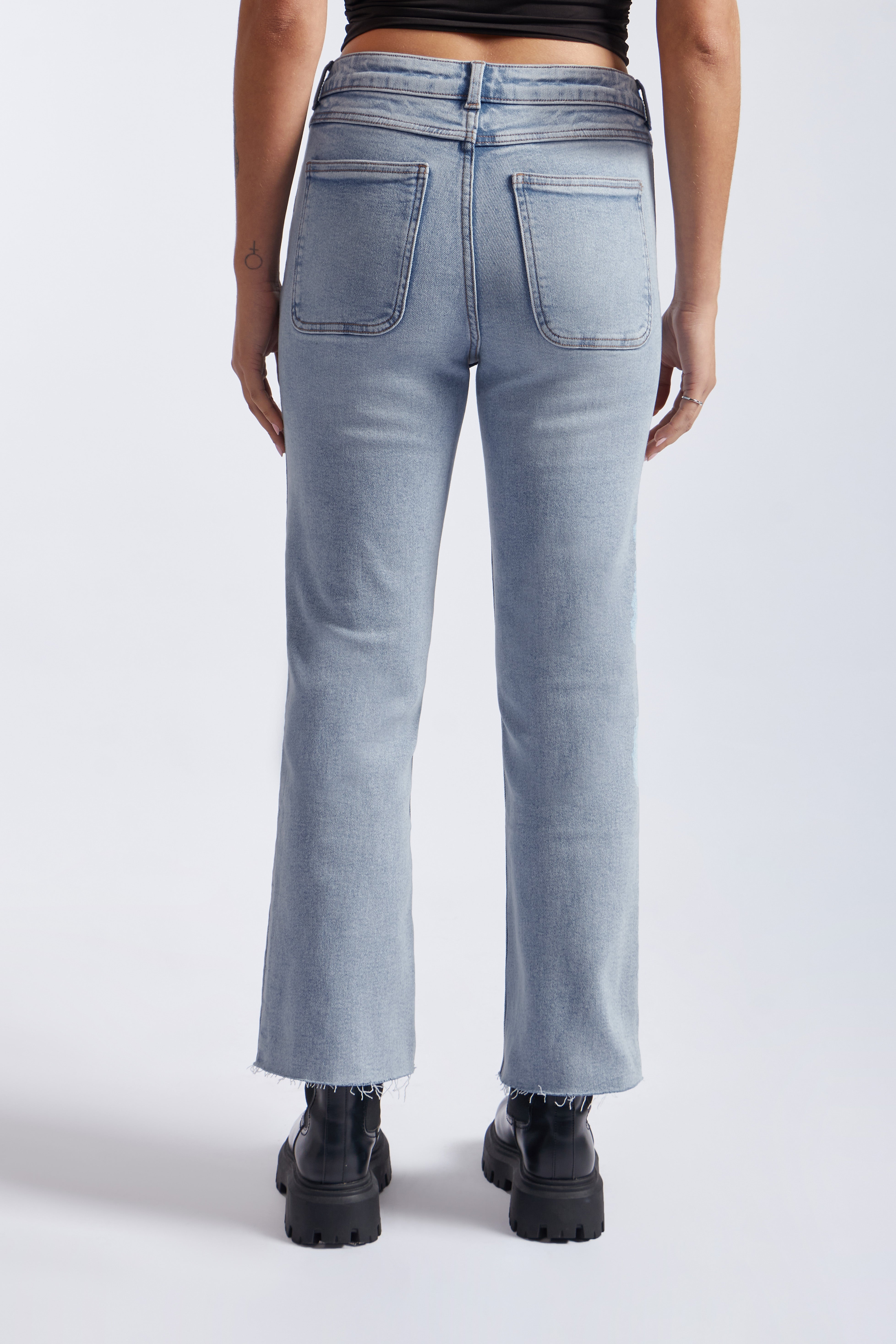 Denim Cropped Flare - Bleach