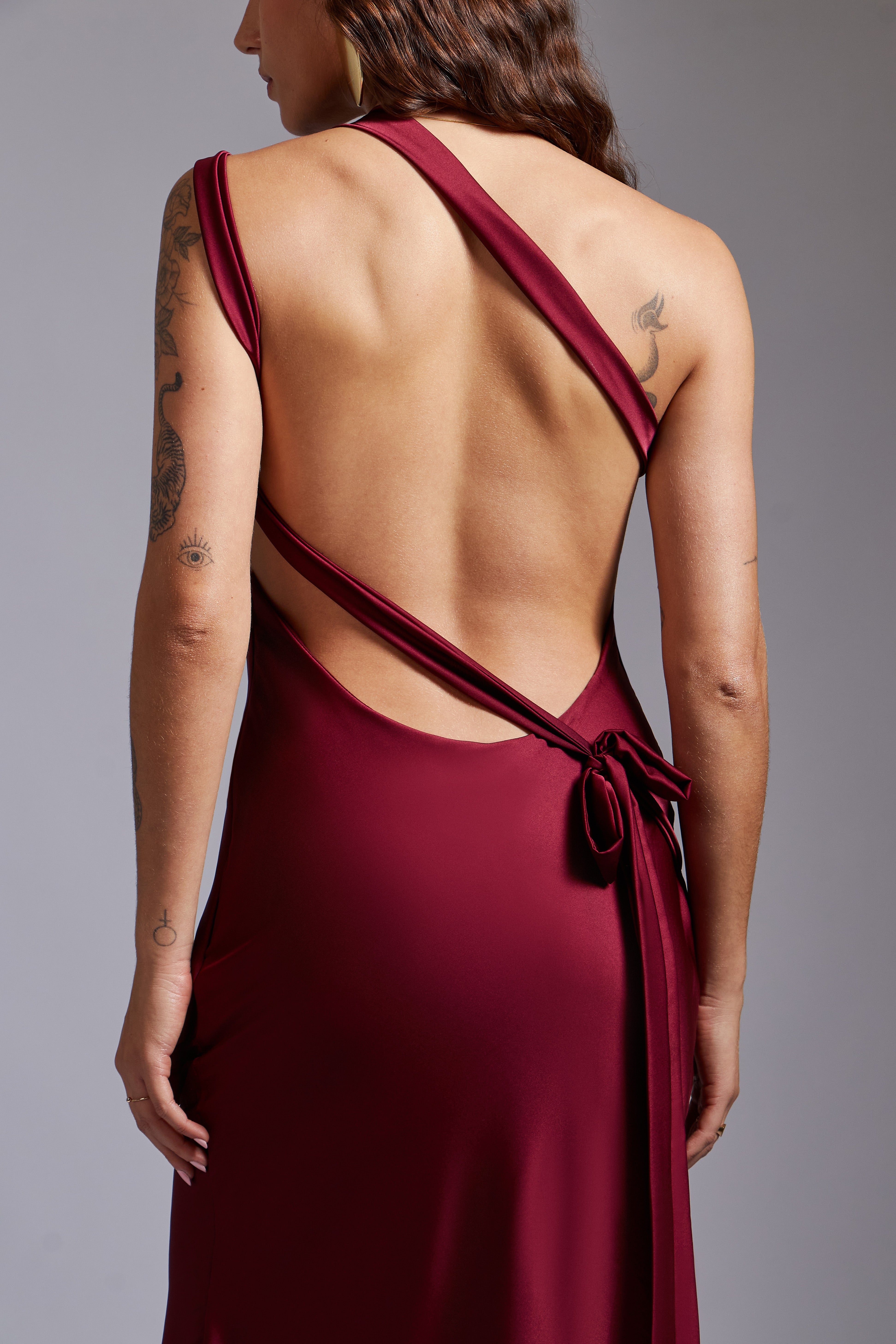 Vestido Tira Cruzada - Vino