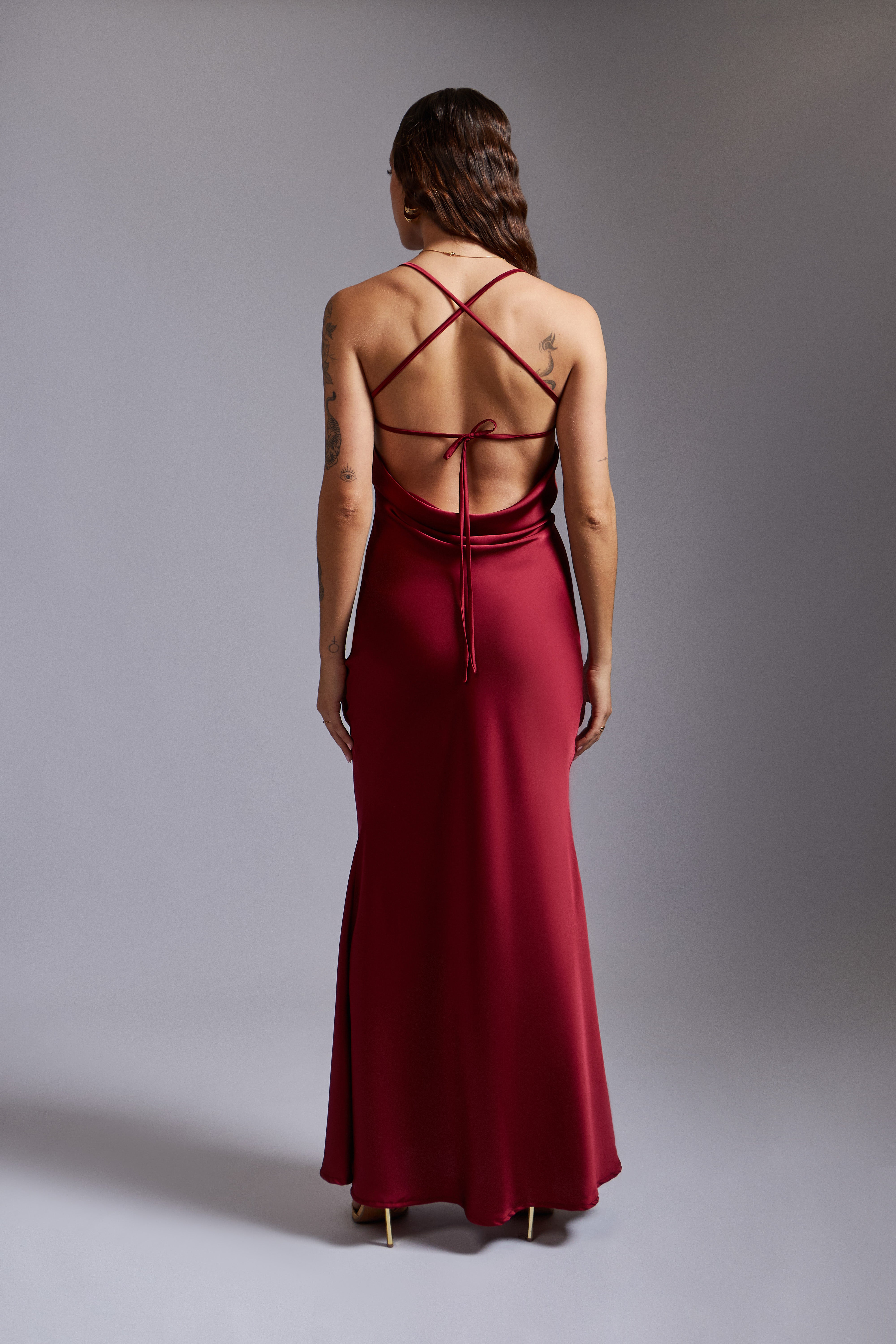 Vestido Largo Lencero - Vino
