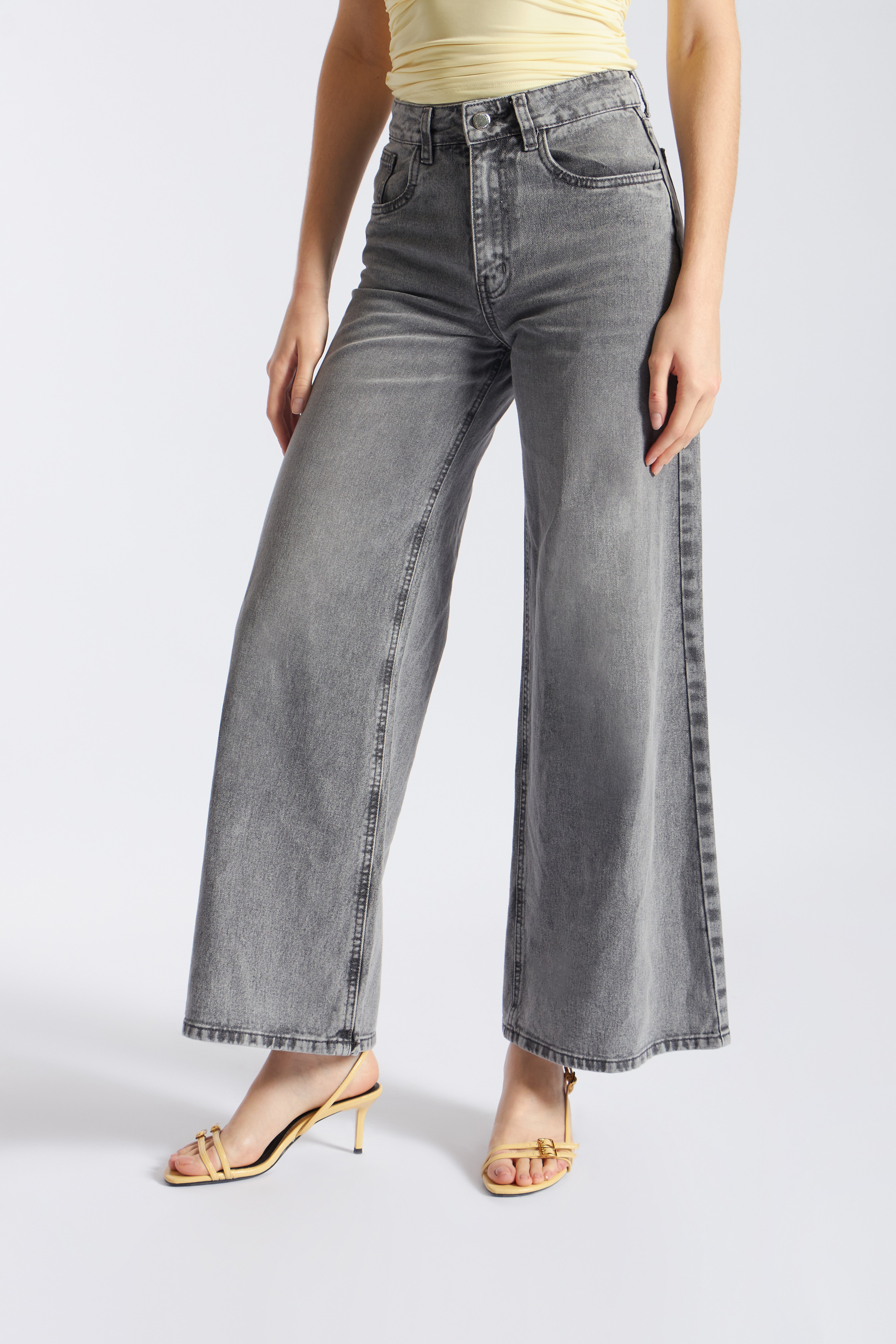 Pantalón Denim Wide 90 - Jeans Gris