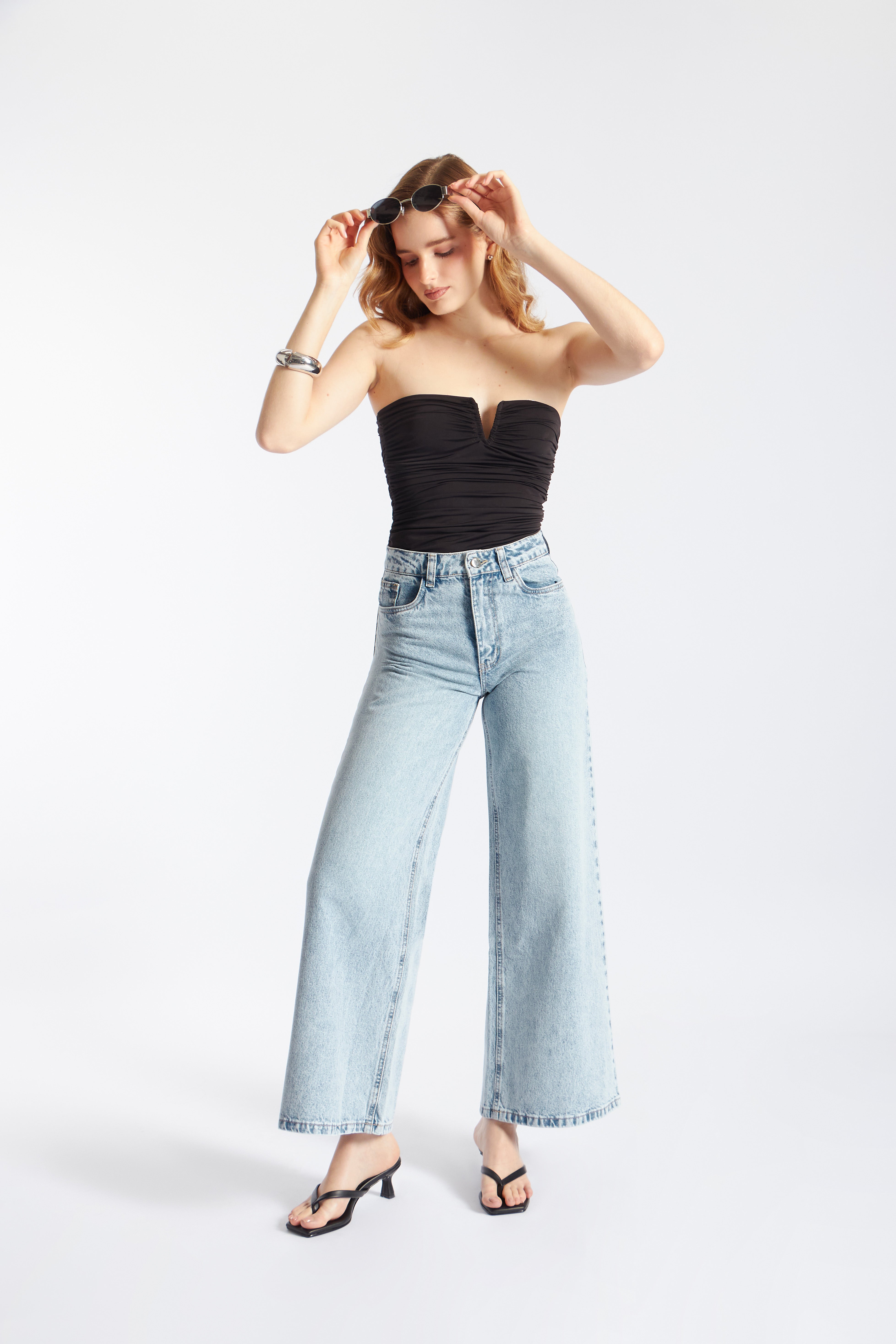 Pantalón Denim Wide 90 - Celeste Denim