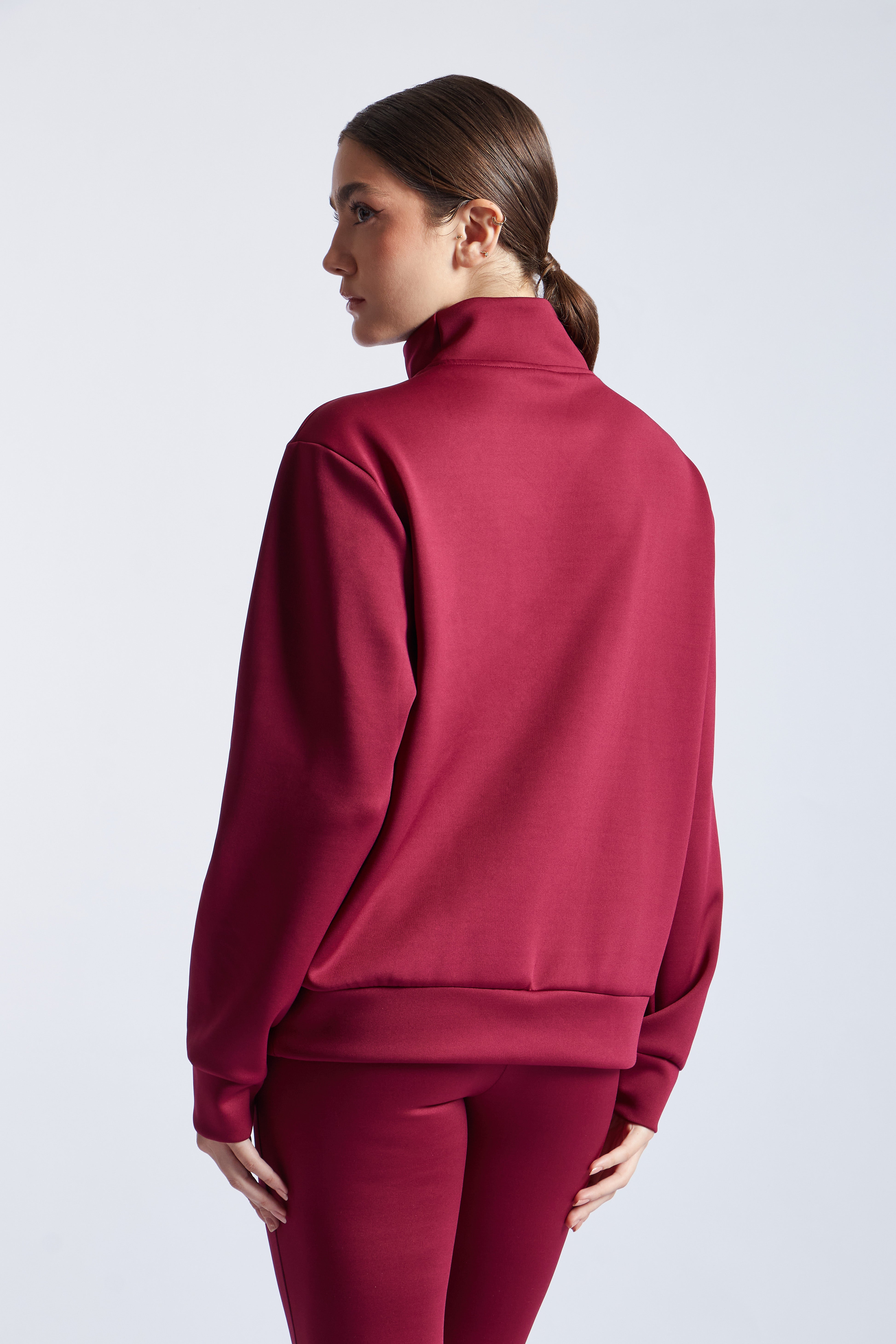 Cremallera Sweatshirt - Guinda
