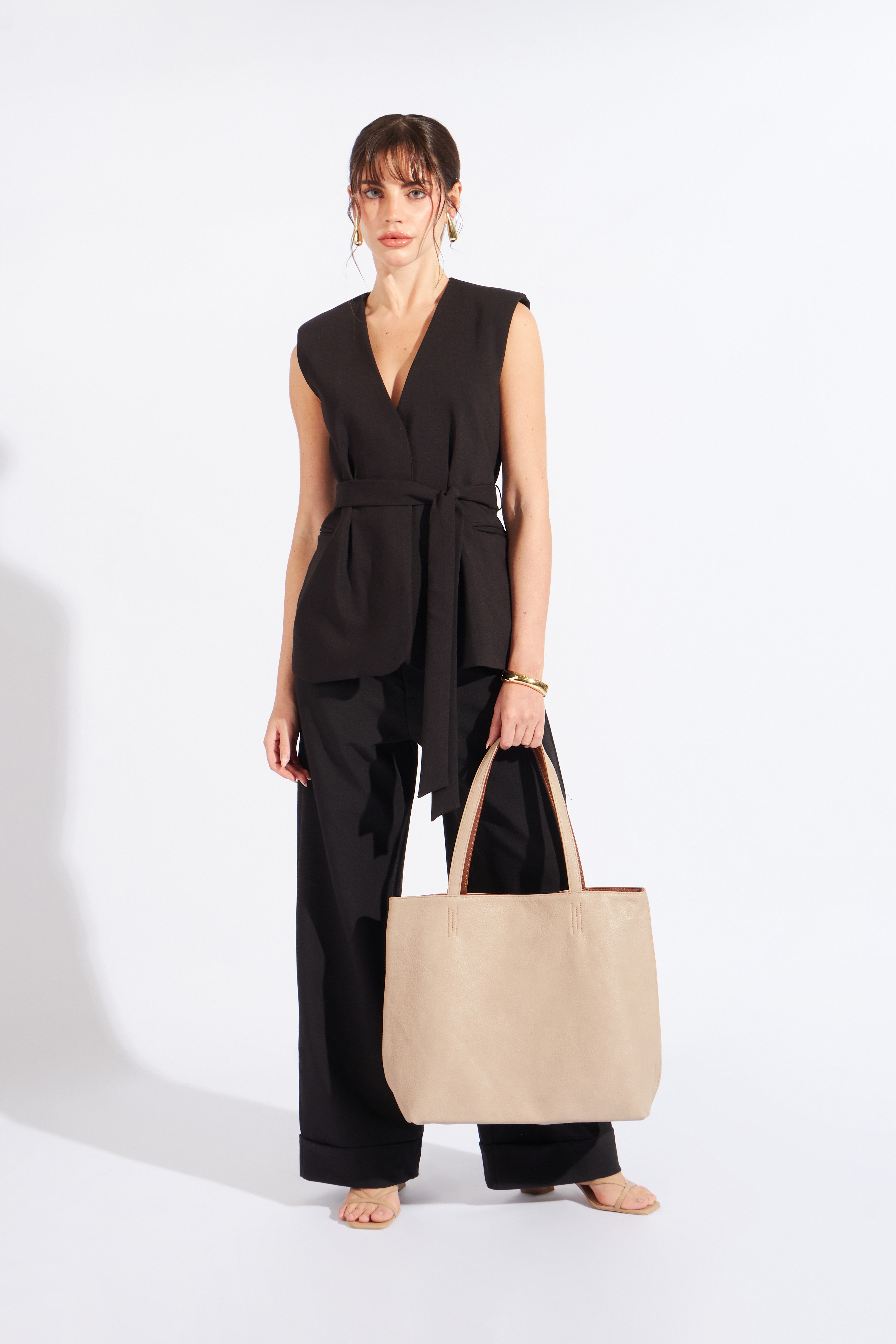 Chaleco Cinturón Sastre - Negro