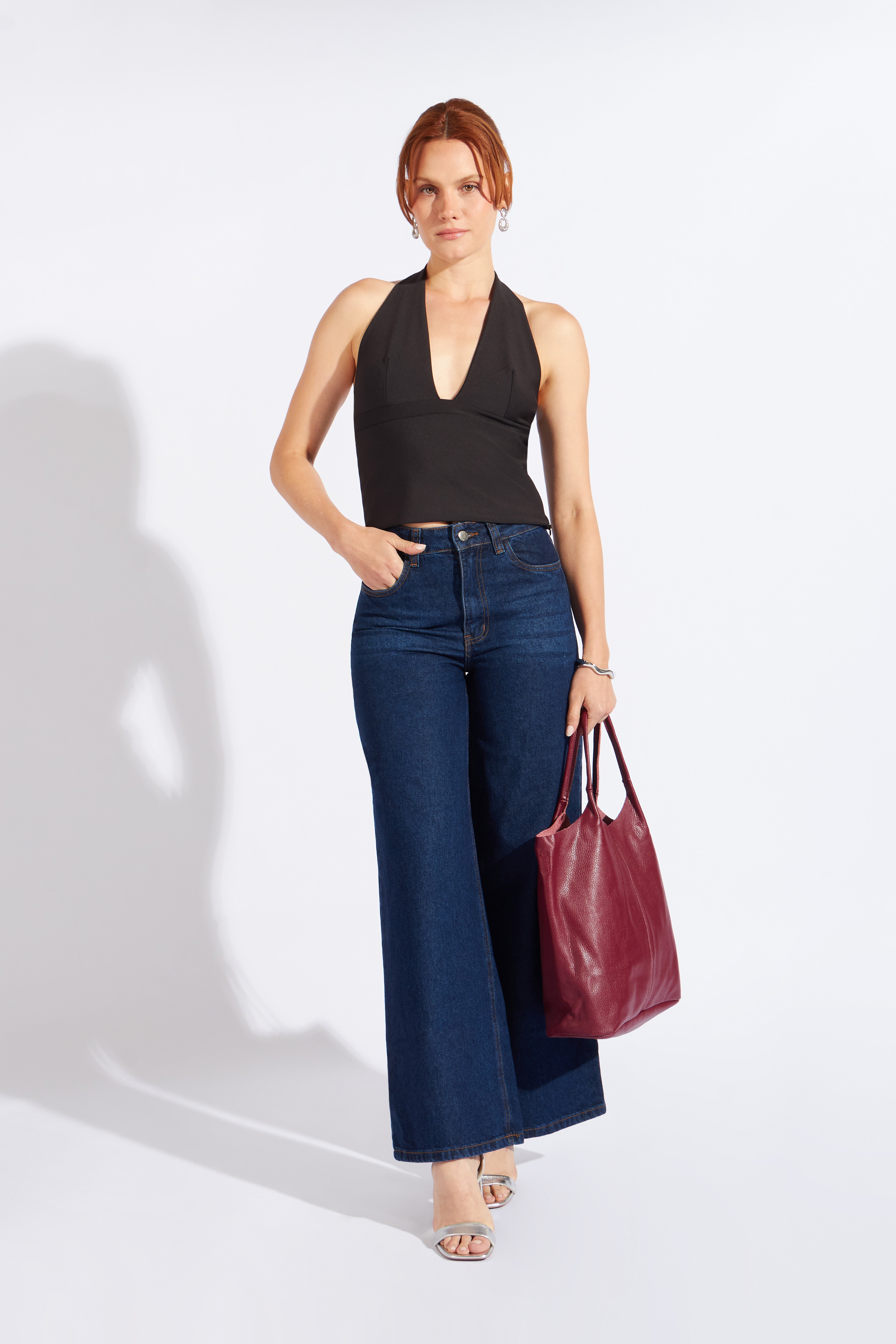 Pantalón Denim Wide 90 - Natural