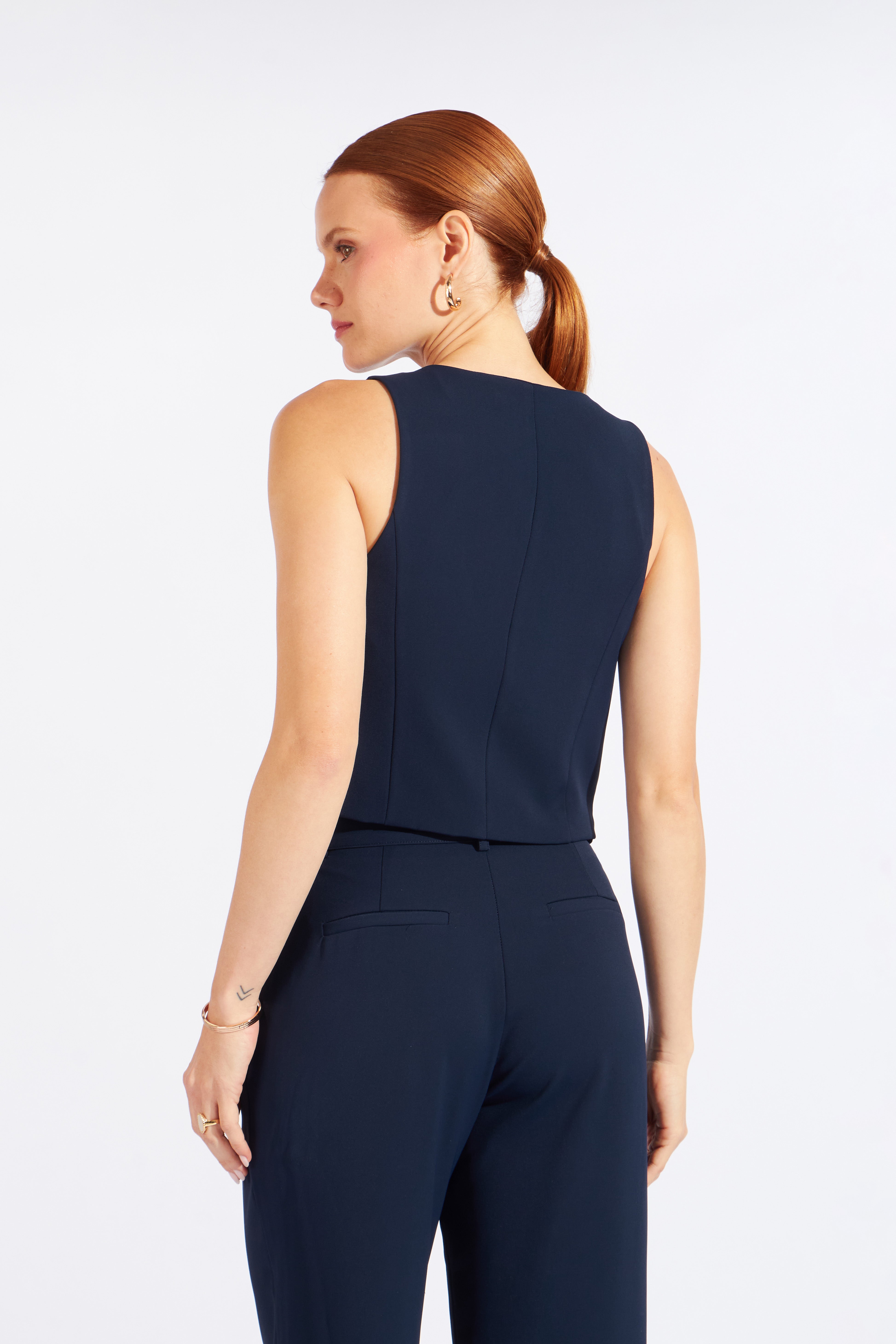 Chaleco Estructura Cropped - Azul