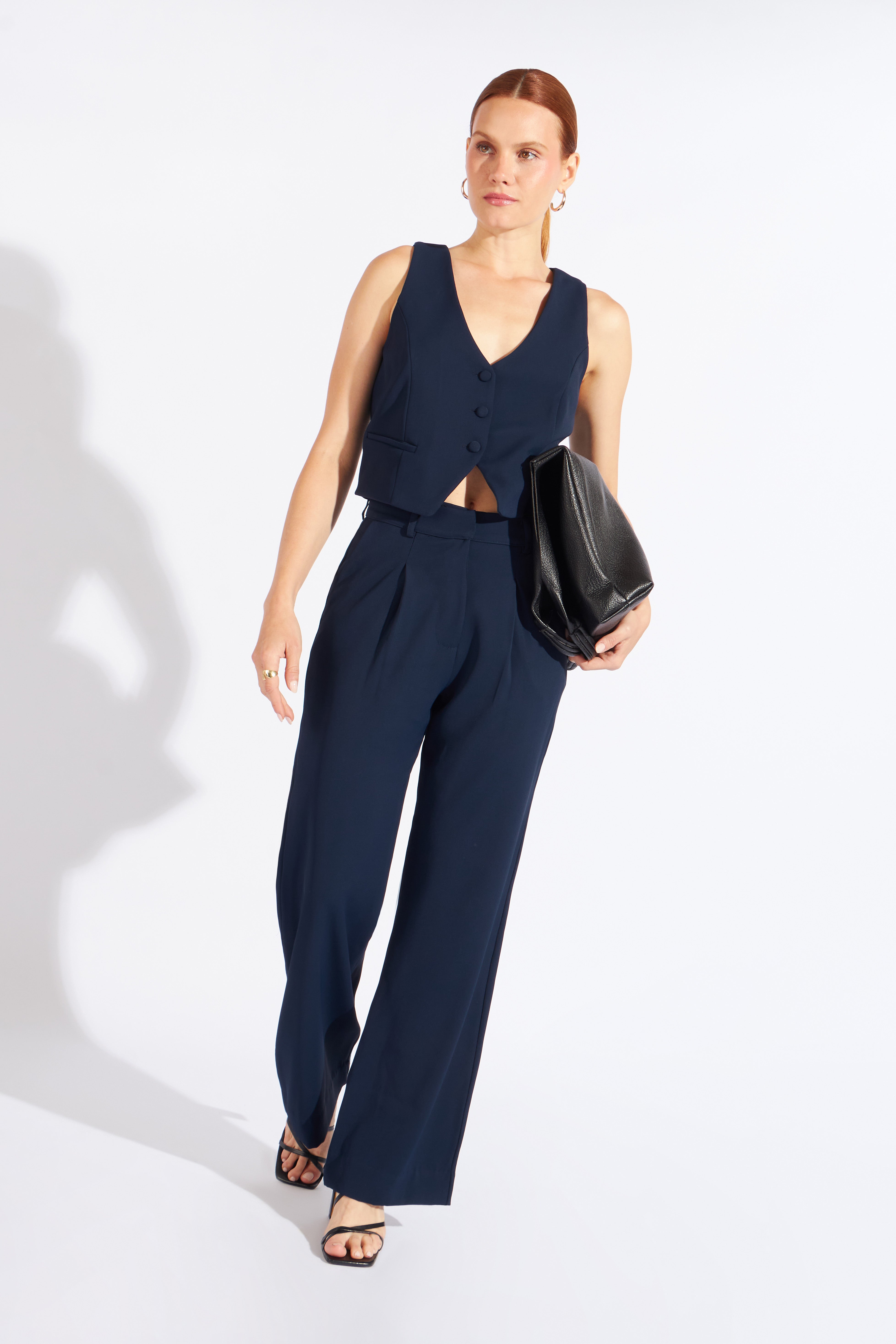 Chaleco Estructura Cropped - Azul