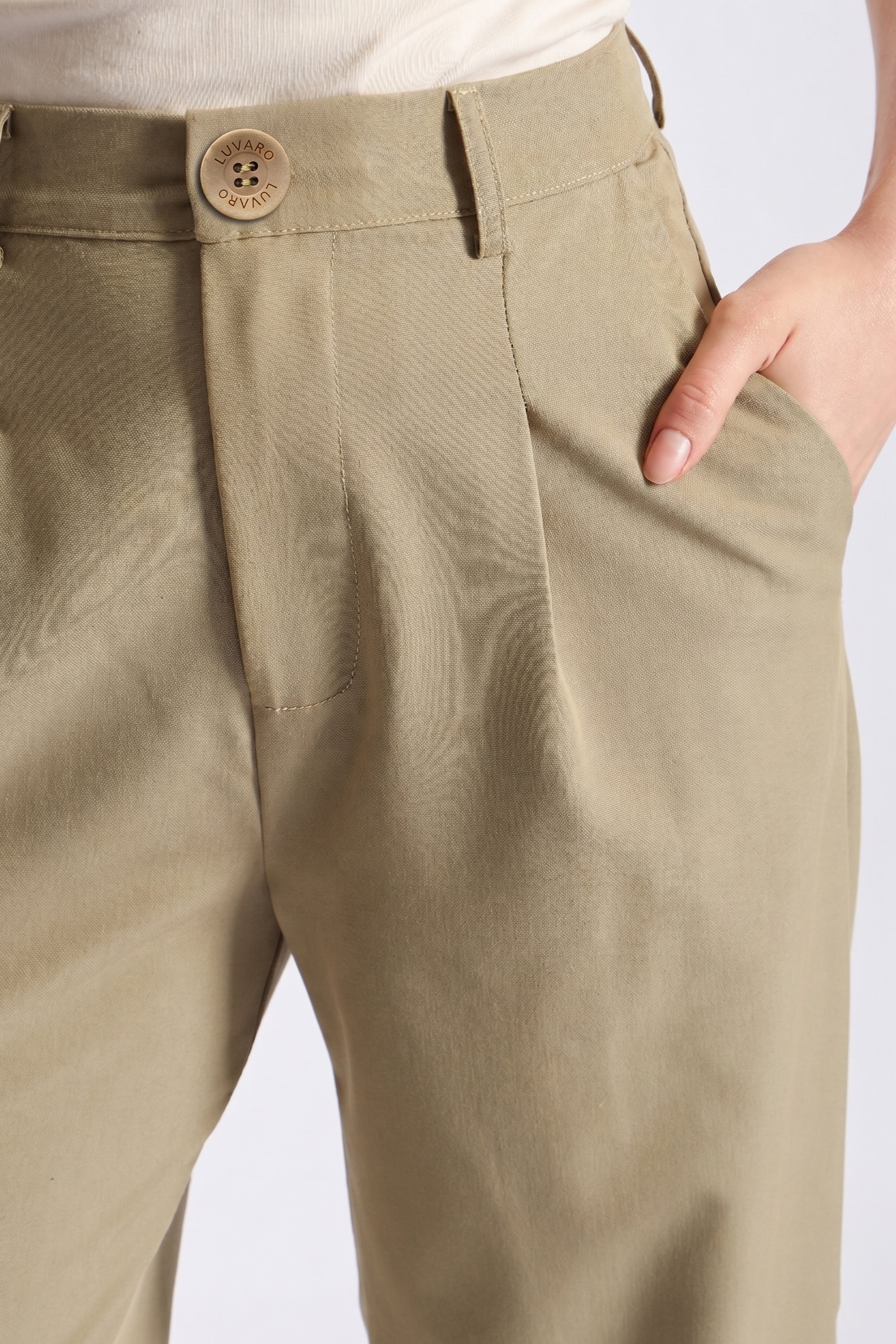 Pantalón Pinzas Straight Leg - Verde