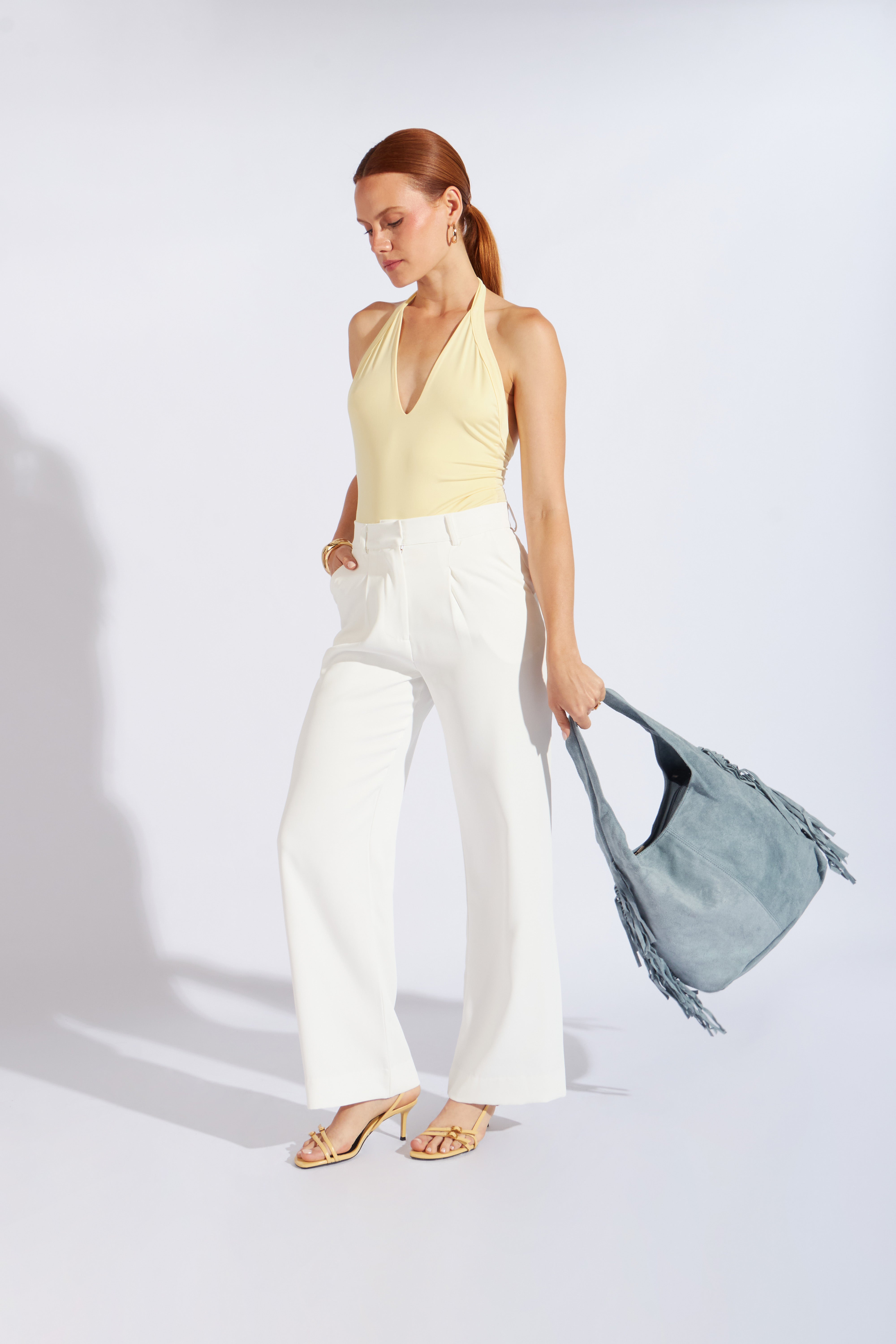 Body Halter Contraste - Amarillo