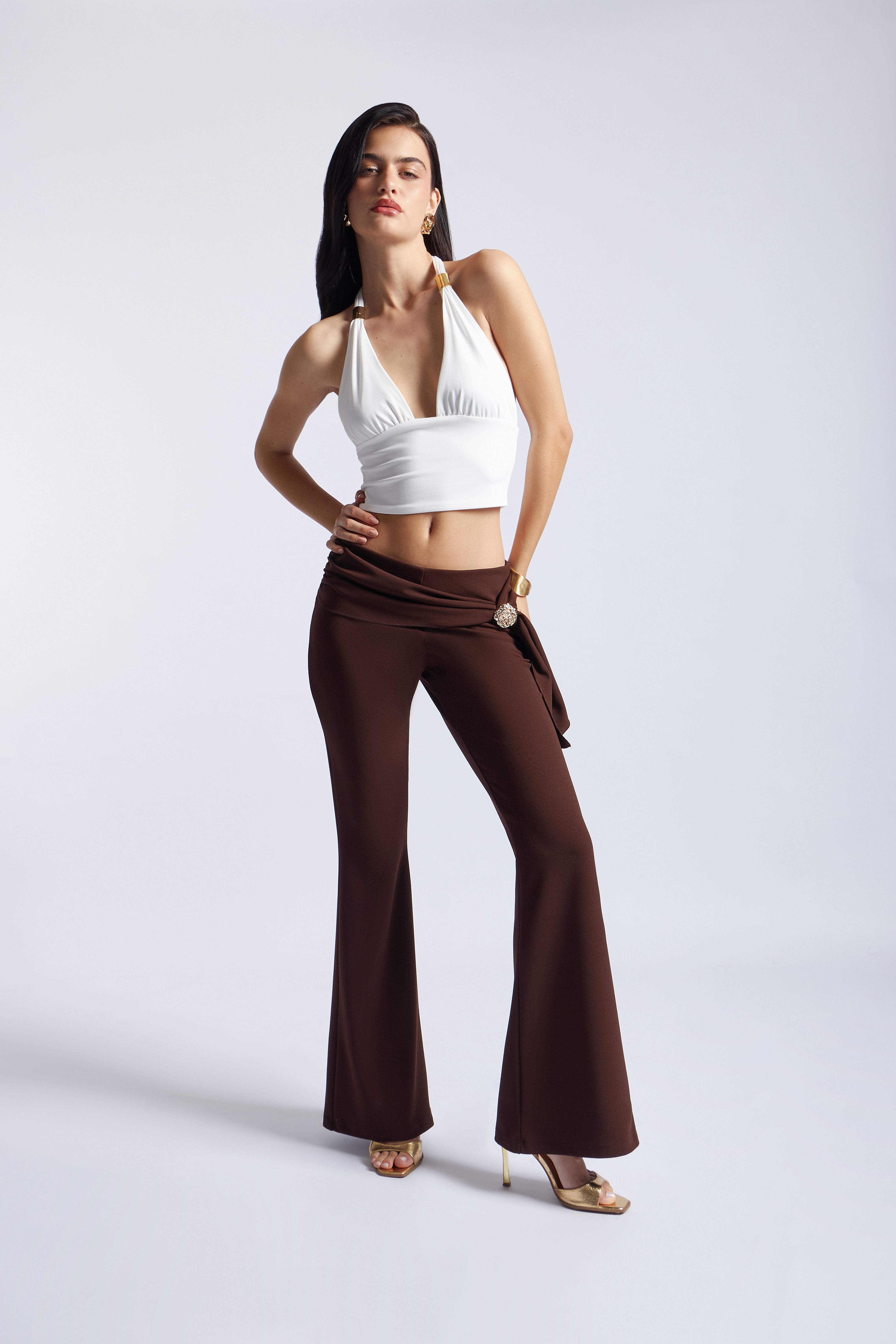 Top Halter con Adorno - Perla